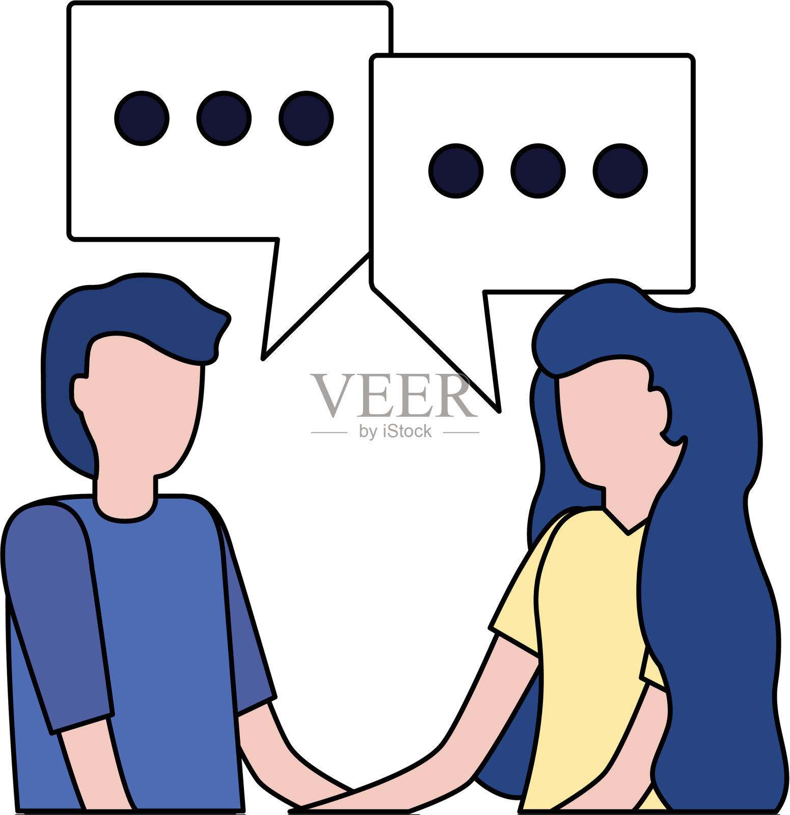 男人和女人闲聊设计元素图片