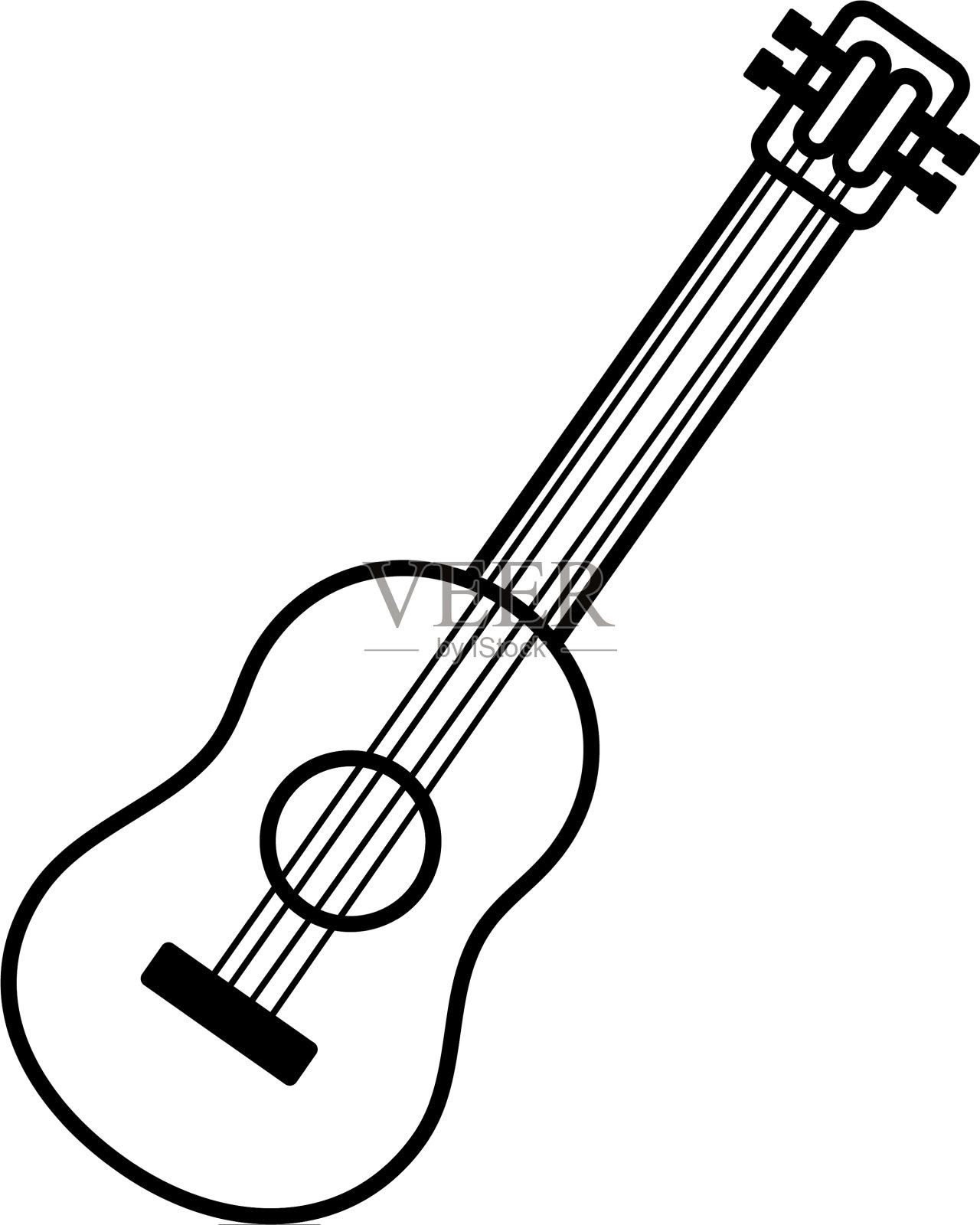 白色背景的吉他乐器设计元素图片