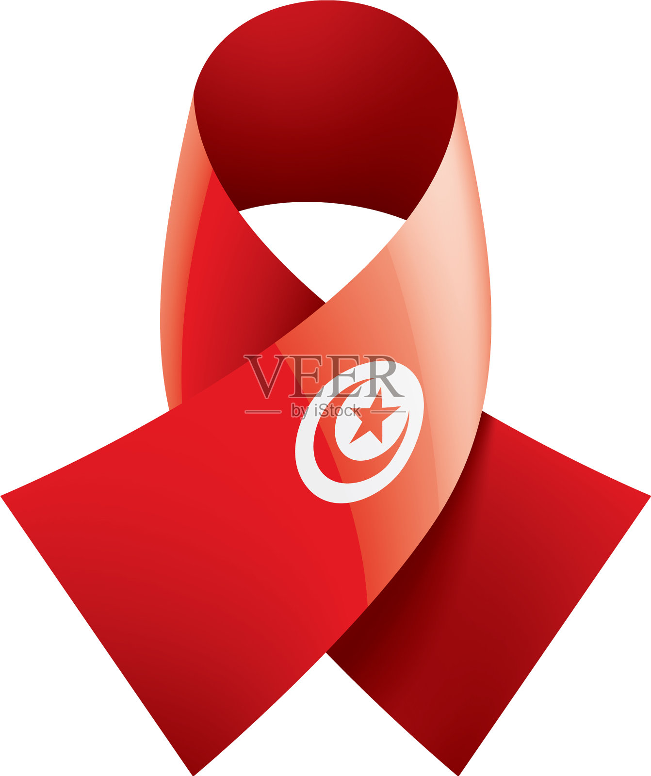 突尼斯国旗上的白色设计元素图片