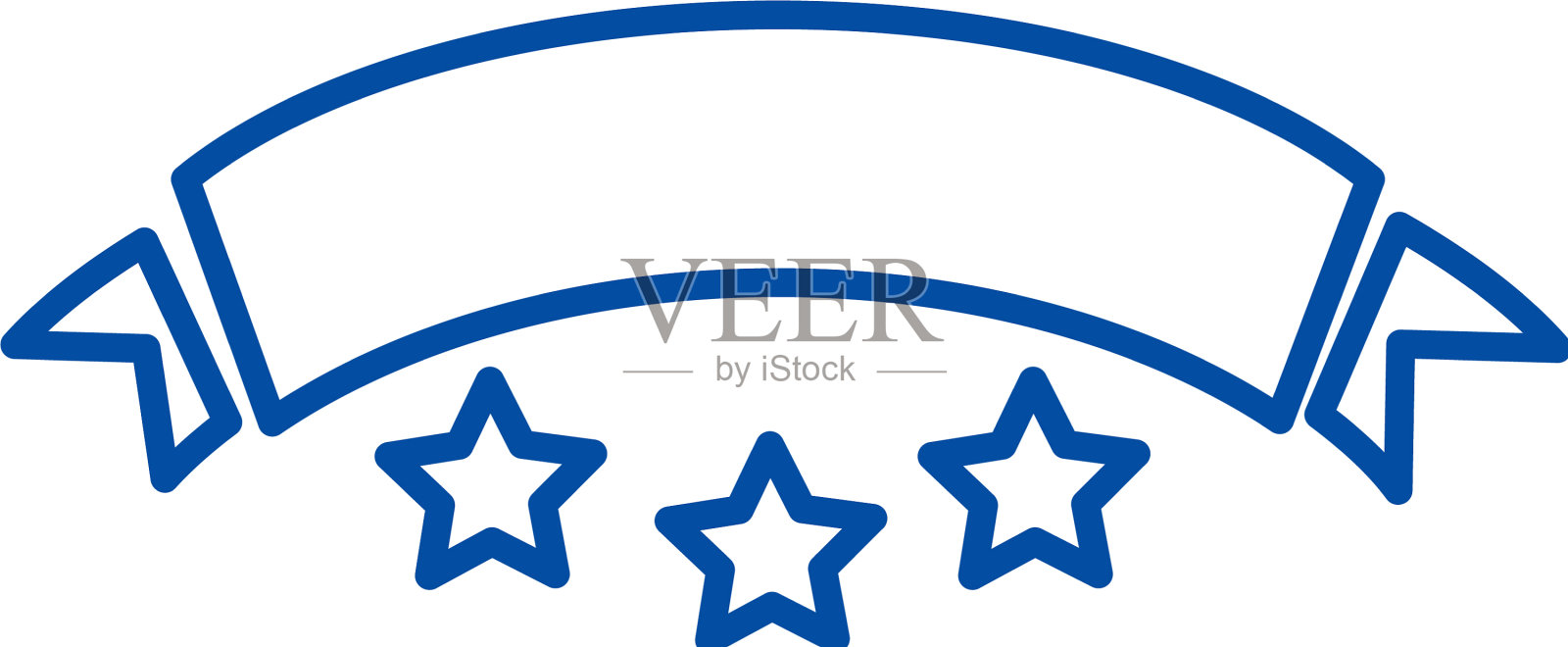 缎带带星星线图标概念缎带带设计元素图片