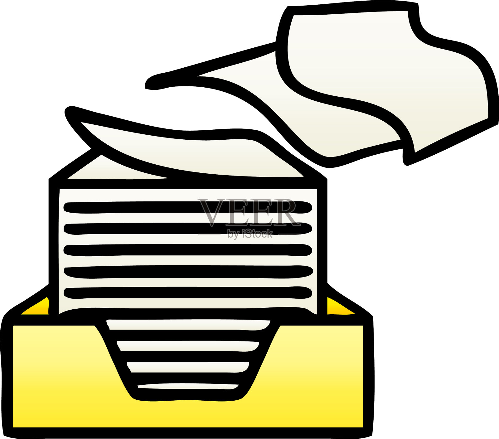 渐变阴影的卡通堆叠文件设计元素图片