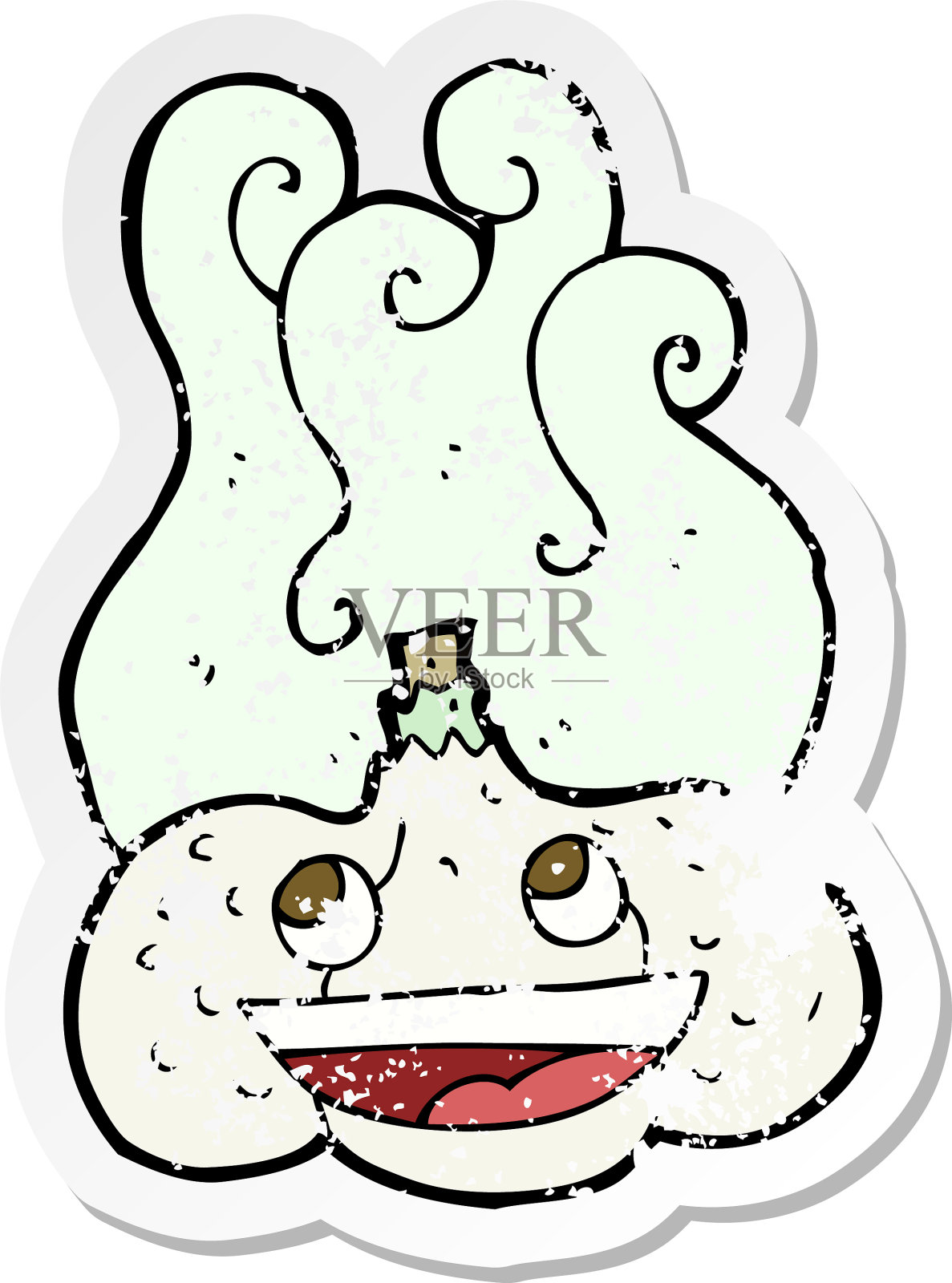 复古心疼贴纸的一个卡通开心蒜设计元素图片