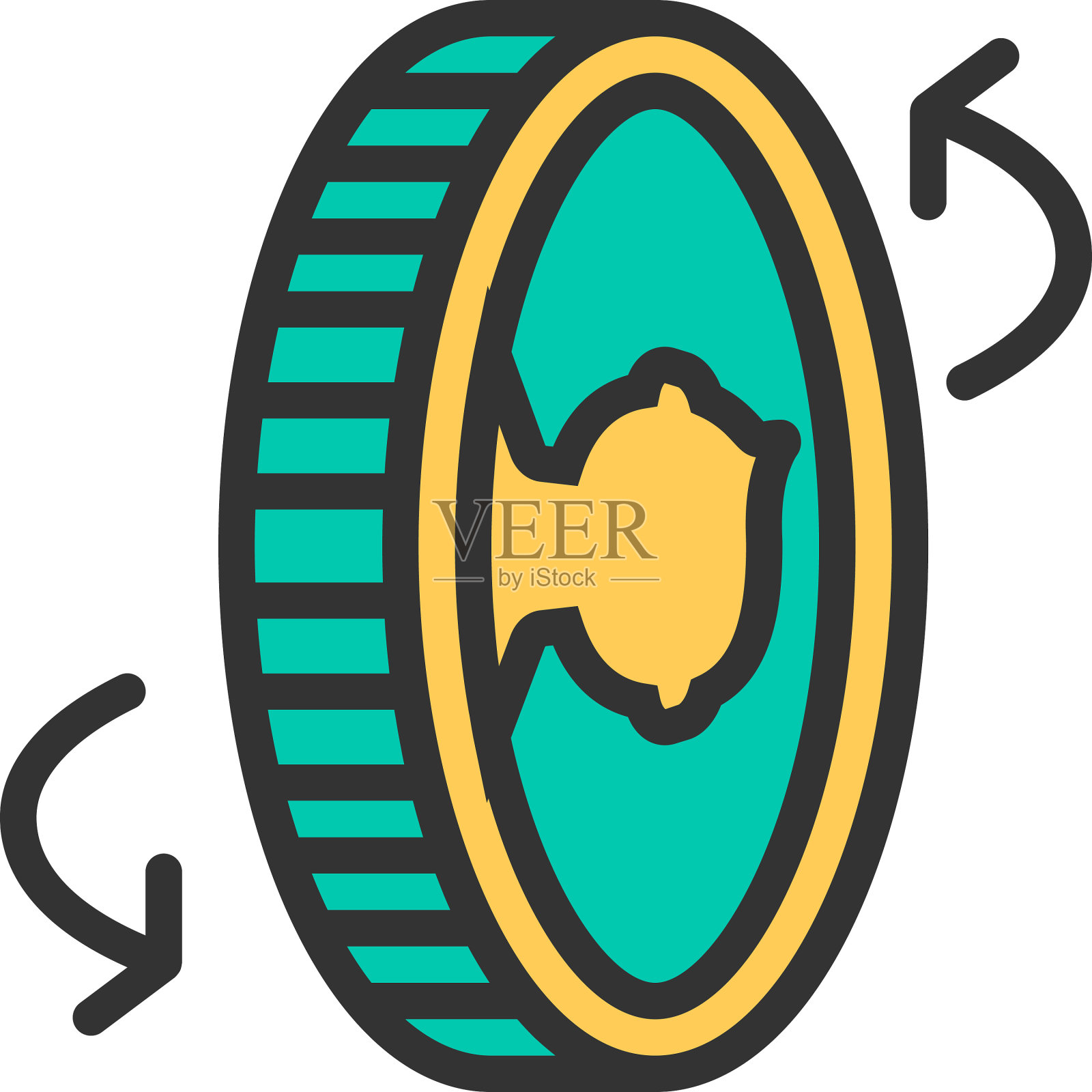 硬币图标线设计商业图标设计图标素材