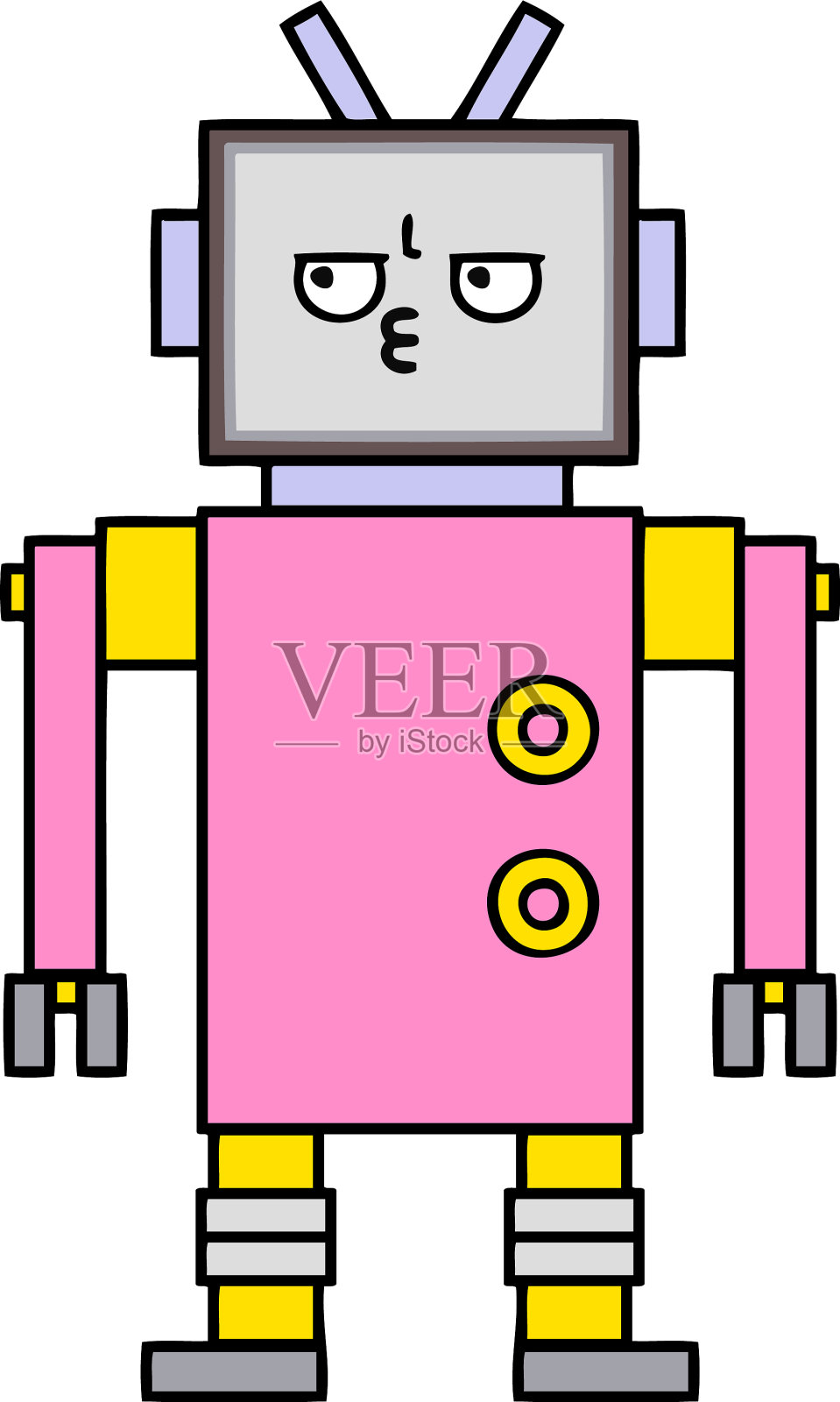 可爱的卡通机器人设计元素图片