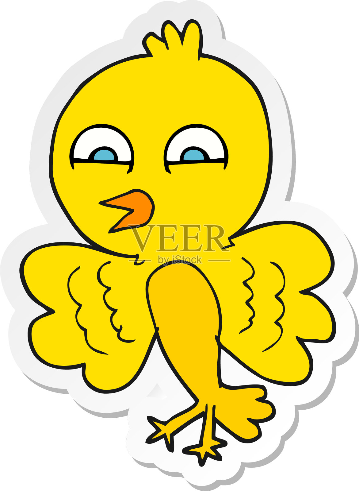 卡通小鸟贴纸设计元素图片