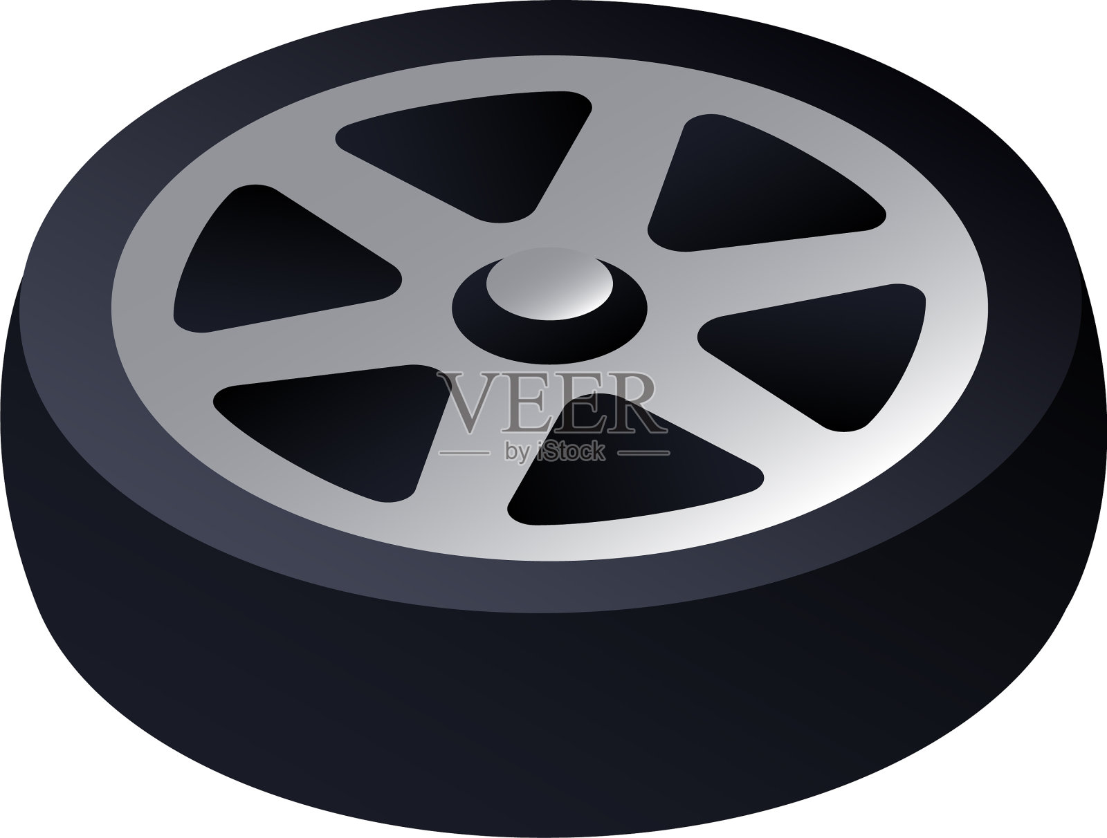 汽车车轮图标等距风格设计元素图片