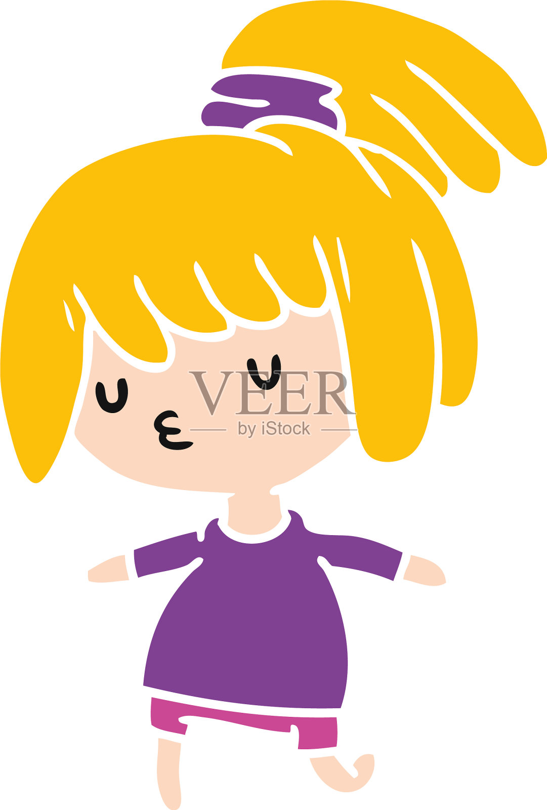 一个可爱可爱的女孩的卡通设计元素图片