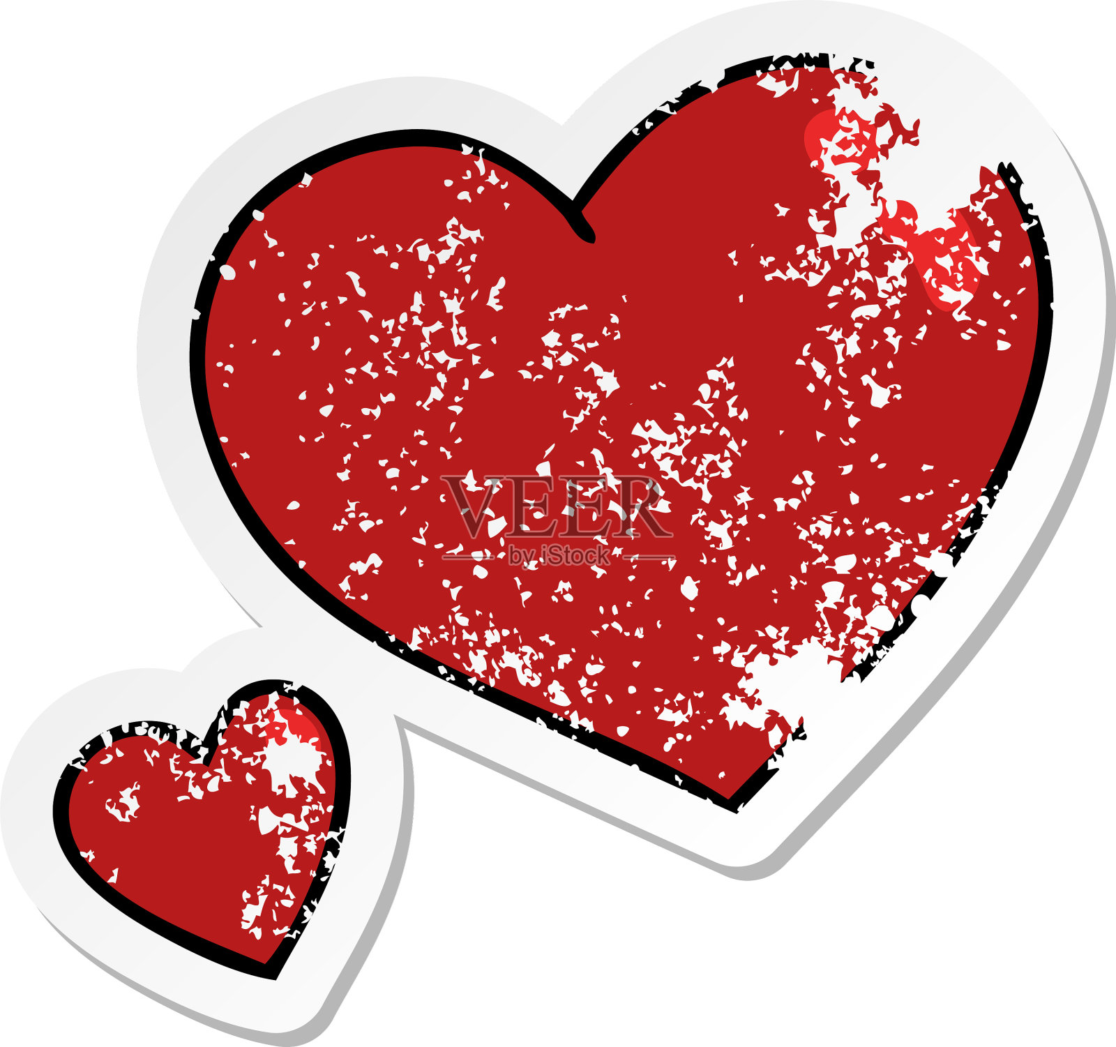 一个古怪的手绘卡通的旧贴纸设计元素图片