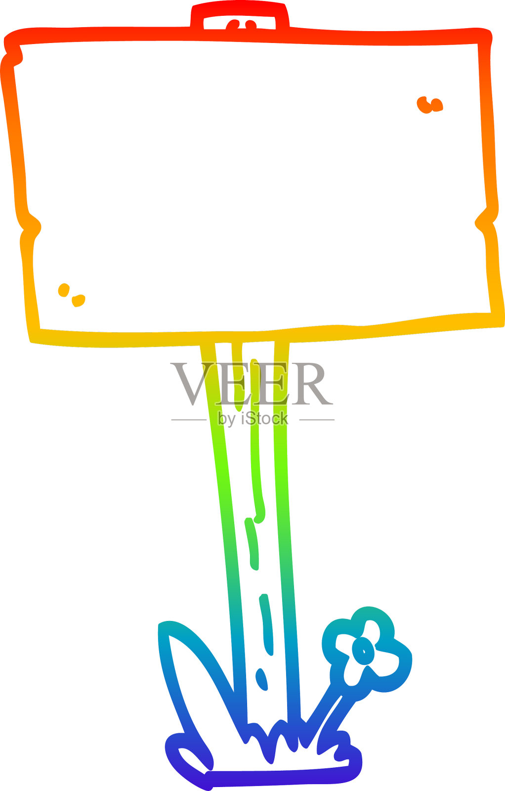 彩虹渐变线画卡通标牌设计元素图片