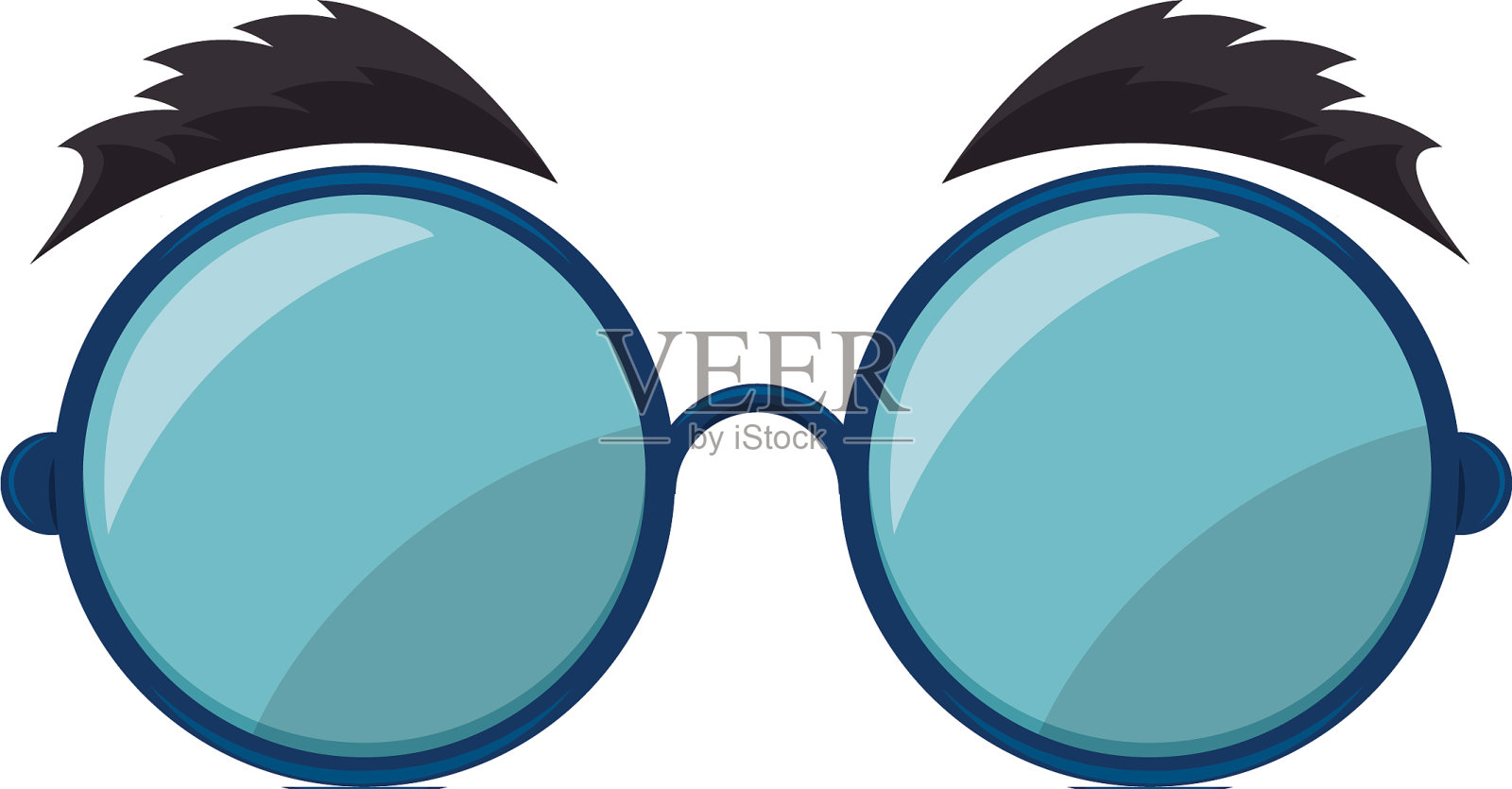 滑稽的眼镜图标设计元素图片