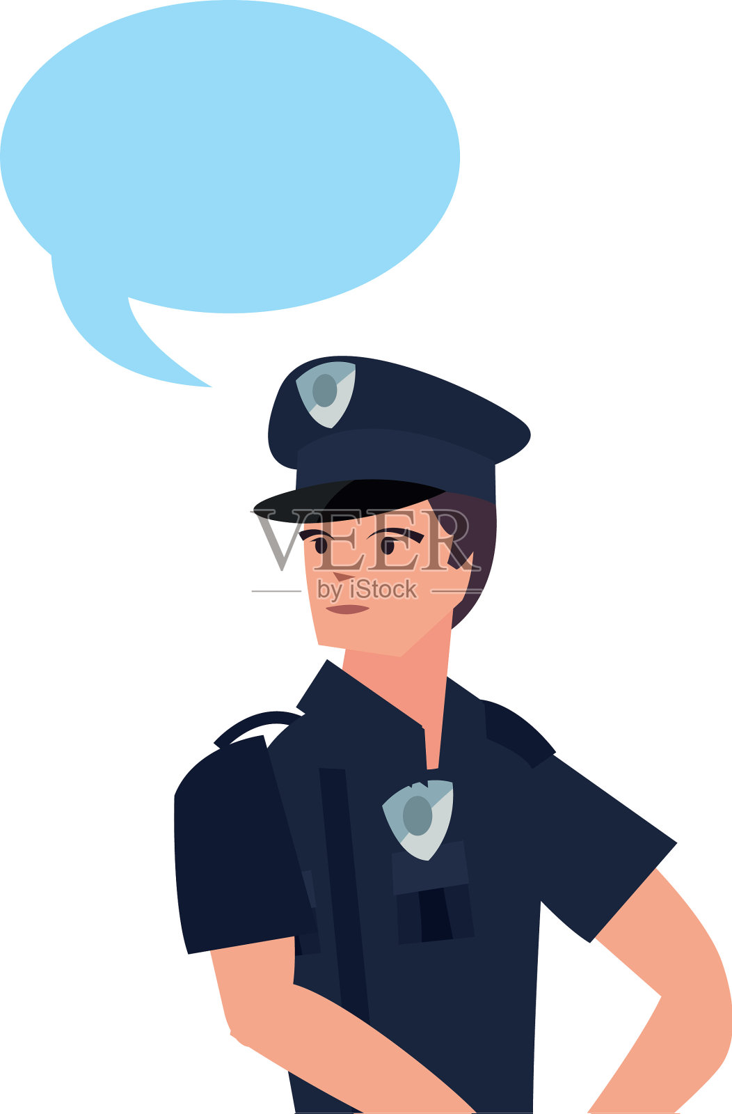 警察肖像演讲泡泡设计元素图片