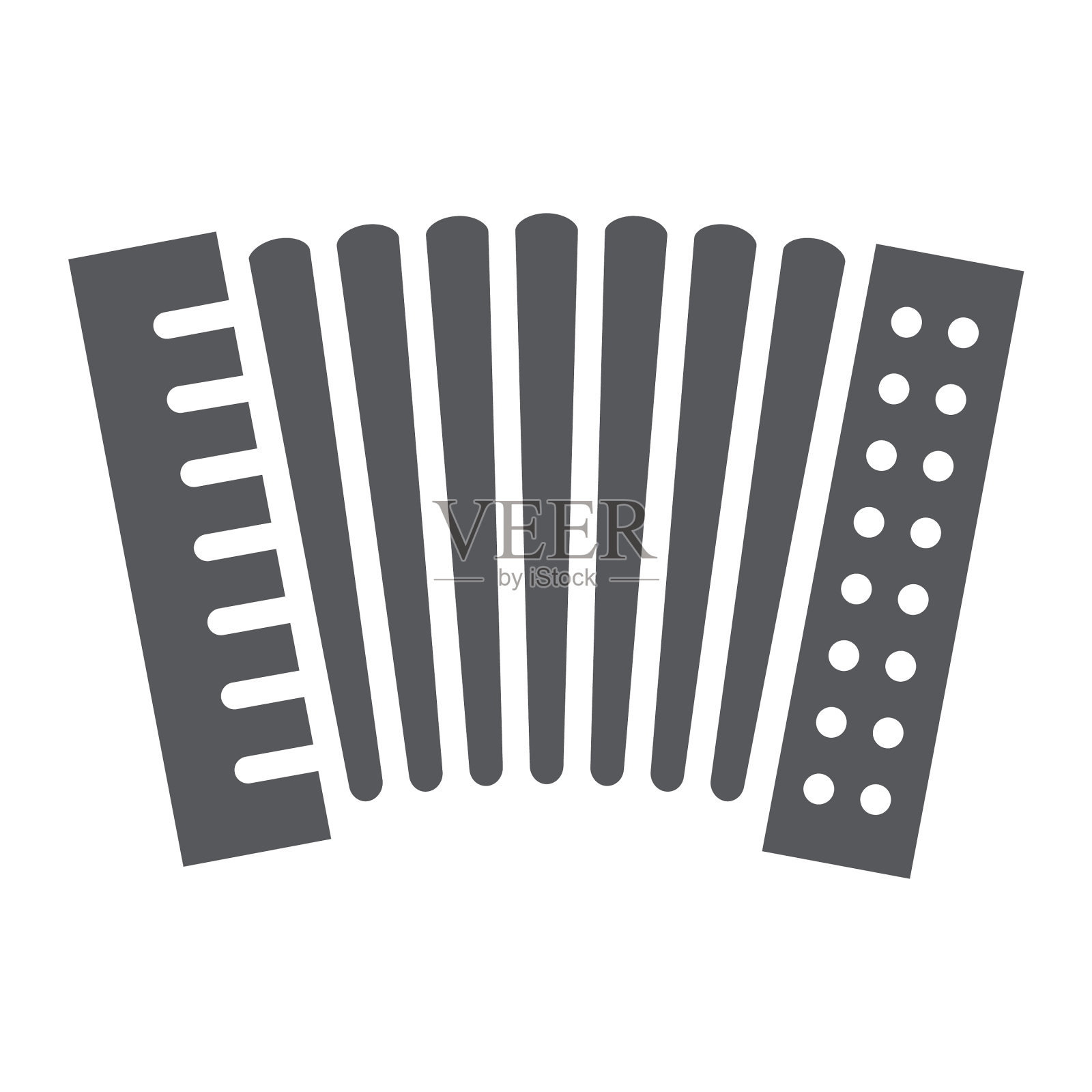 手风琴字形图标音乐和键盘民族设计元素图片