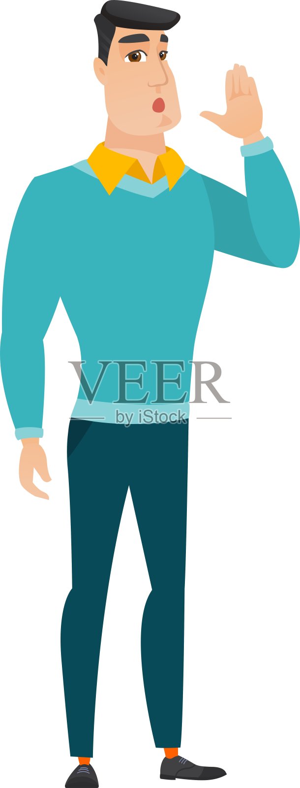 一个白人商人在呼救设计元素图片