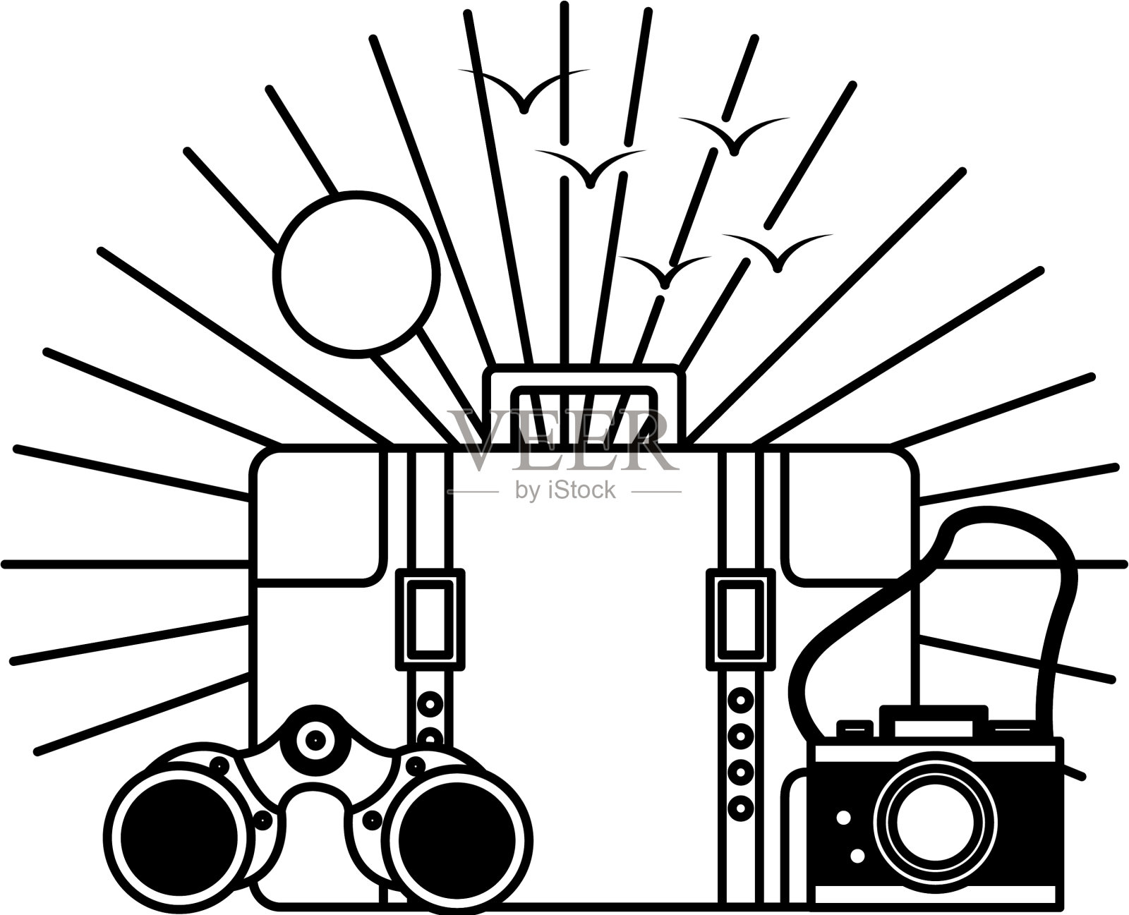 野营旅游热的形象设计元素图片