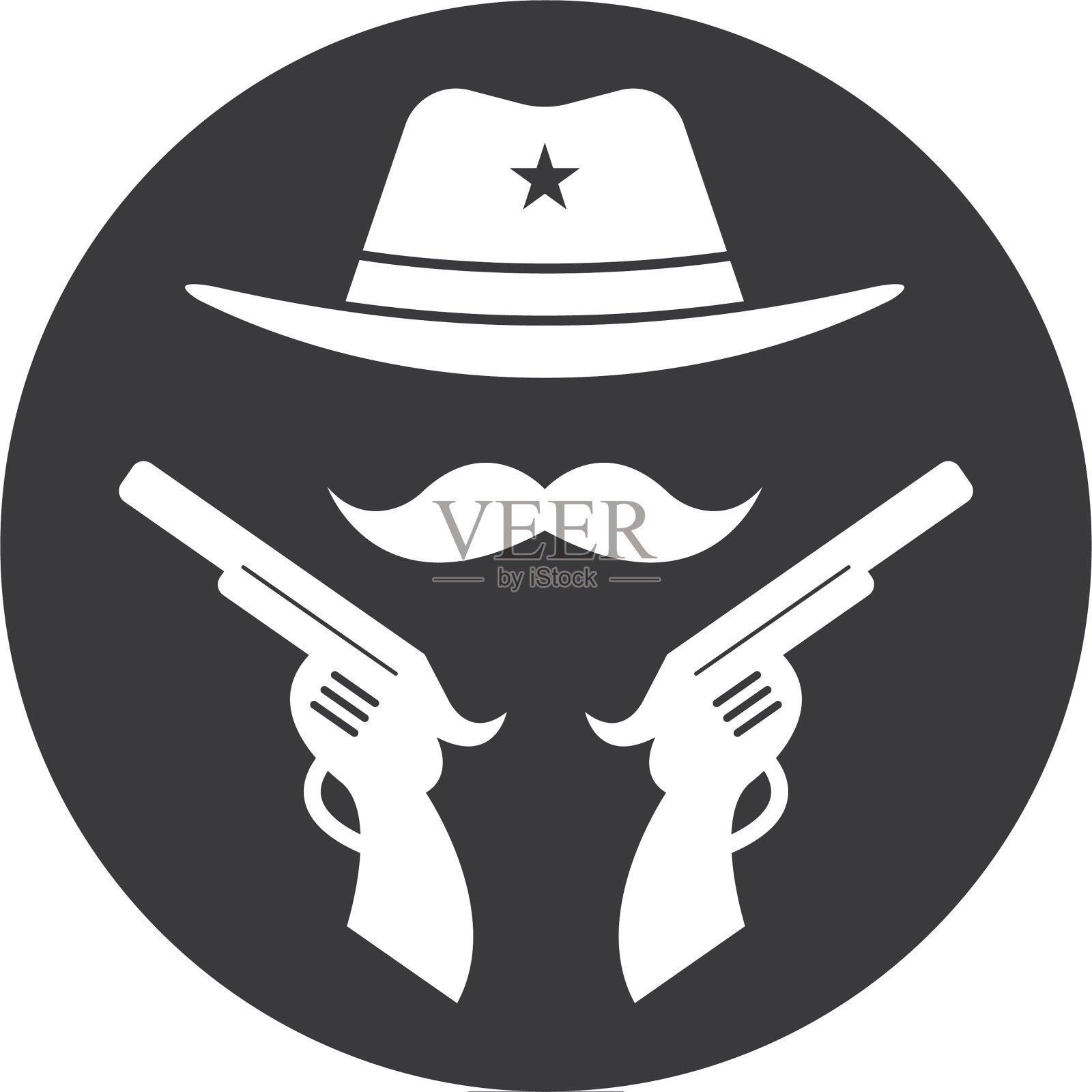 牛仔帽图标标志模板设计元素图片