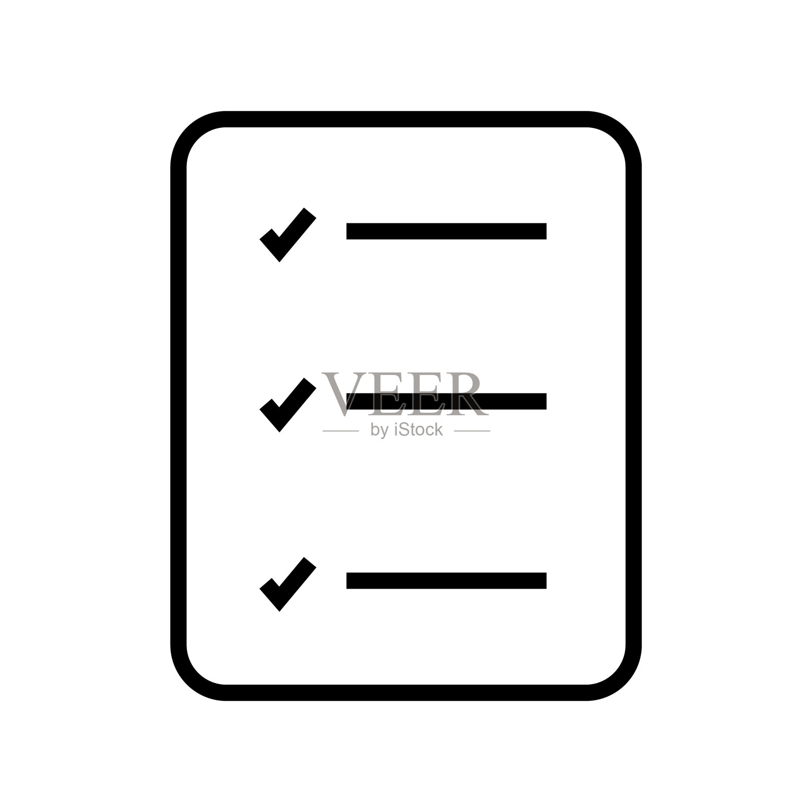 检查表线艺术矢量图标- UI图标矢量图标素材