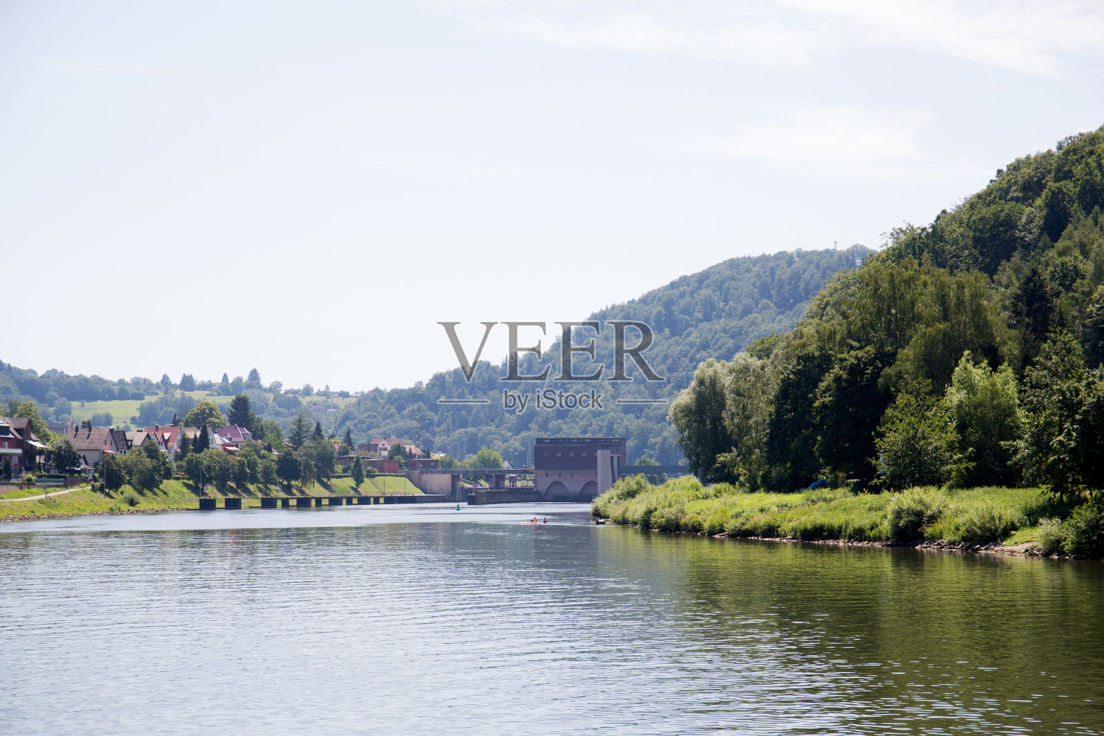 在德国海德堡内卡的自然遥远的观点照片摄影图片