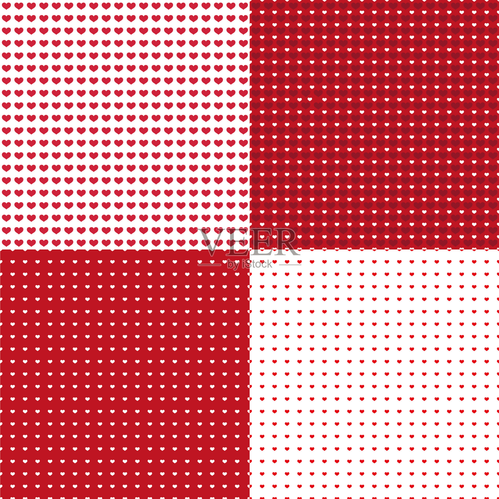 无缝图案的情人节打印纸插画图片素材