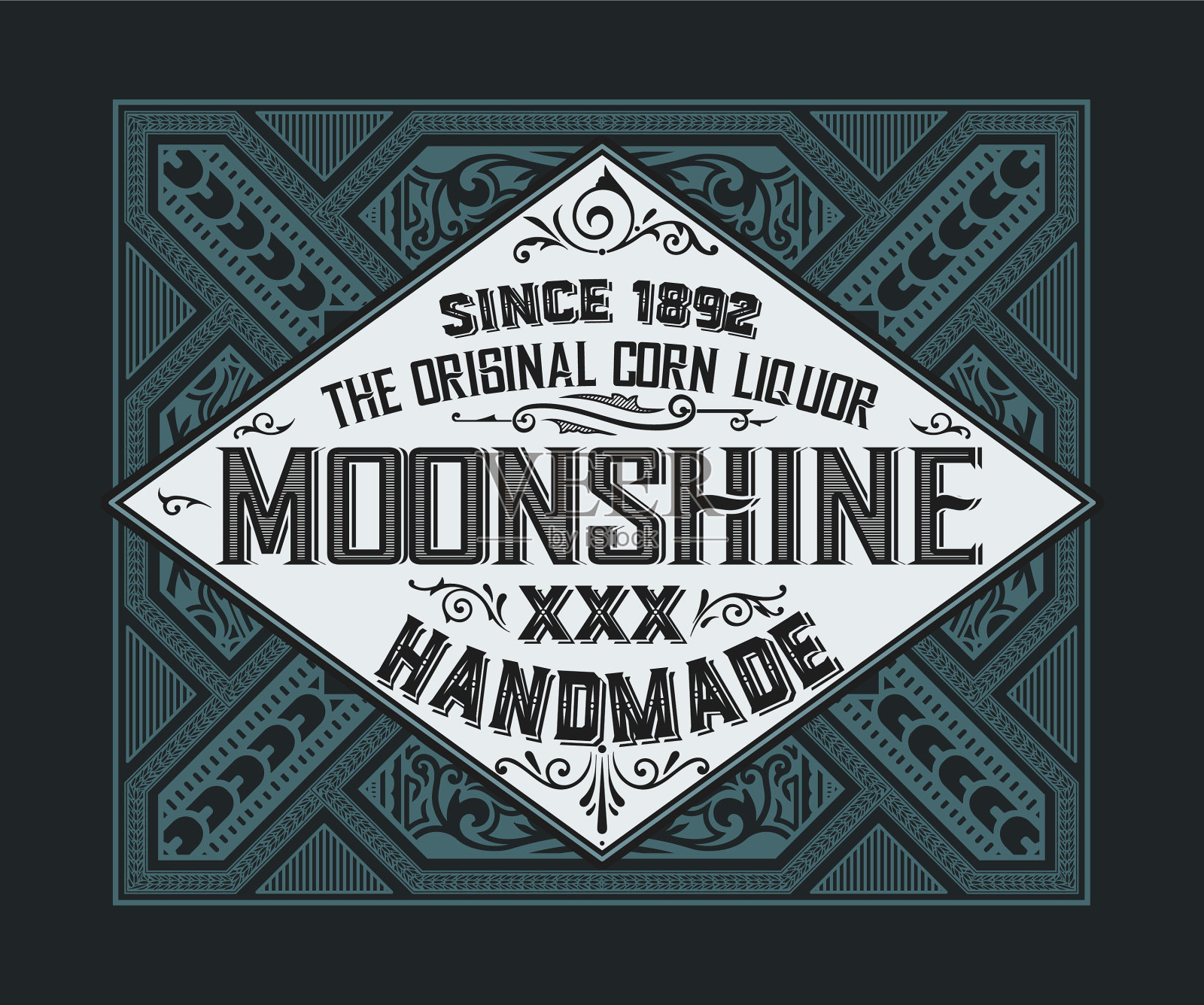 酒标复古设计复古插画图片素材