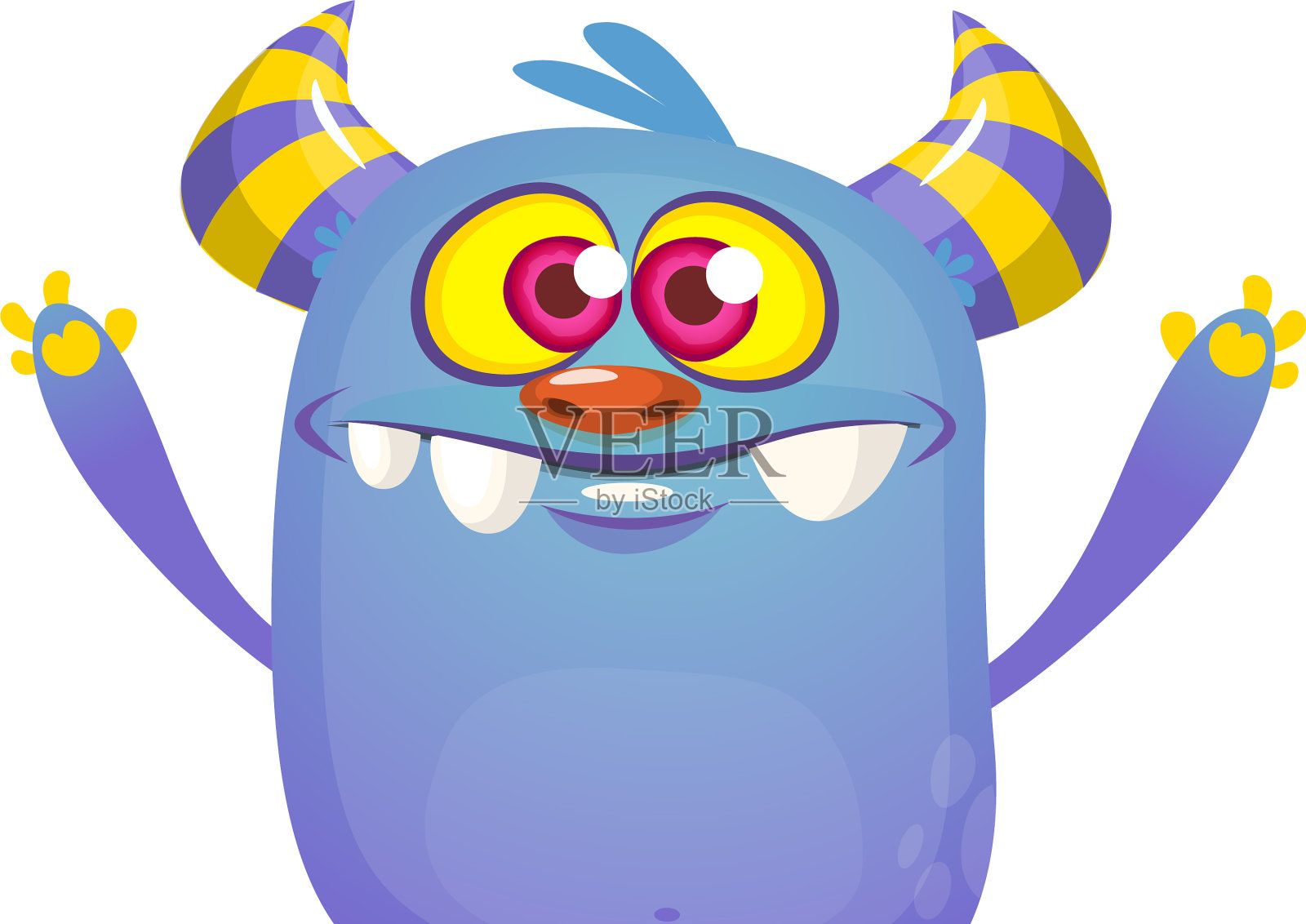 有趣的卡通怪物万圣节插画图片素材