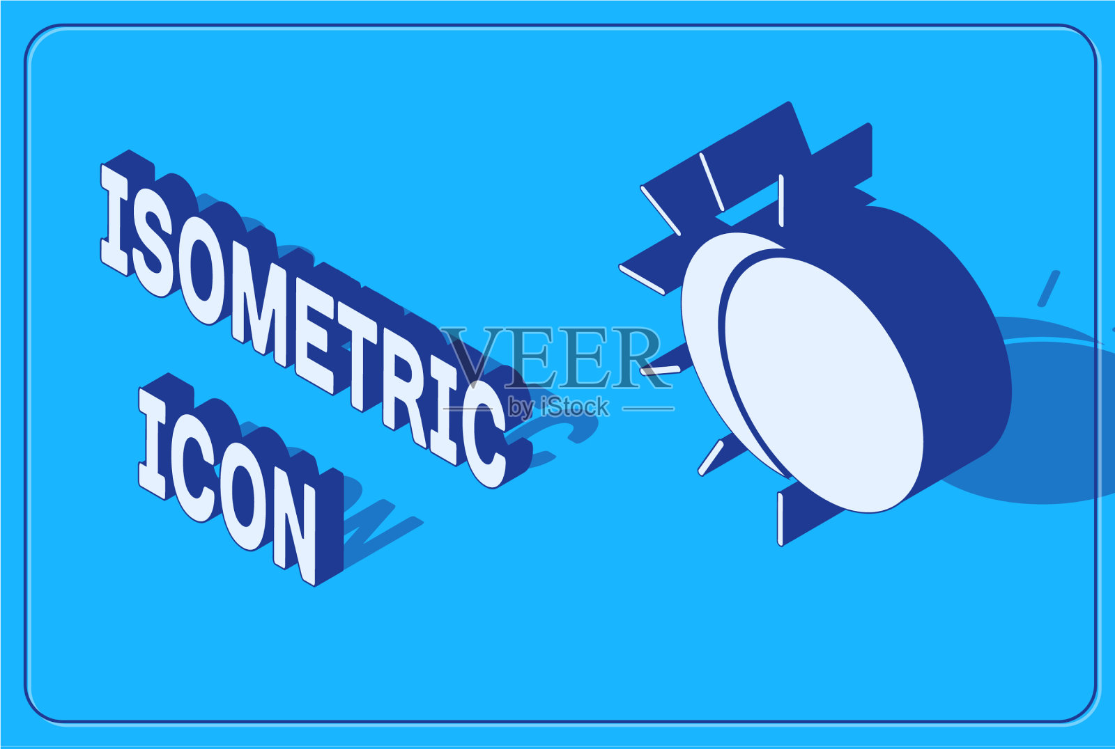 等距日食太阳图标孤立在蓝色插画图片素材