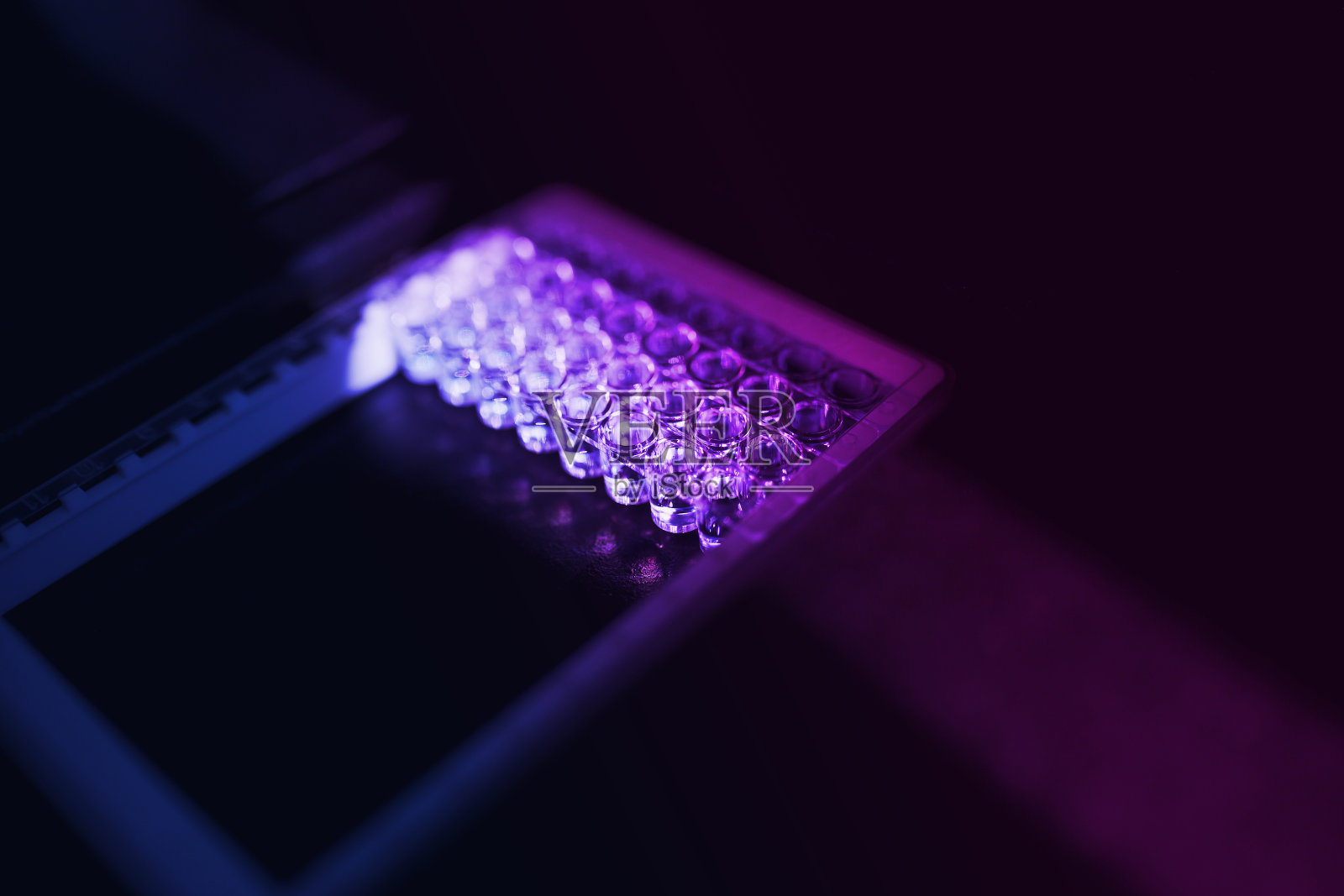 用于科学研究实验室实验的实验室塑料试管。冠状病毒- COVID-19，疫苗概念的创造。近距离照片摄影图片