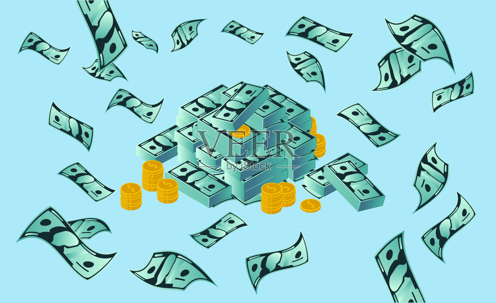 很多钱矢量插图插画图片素材