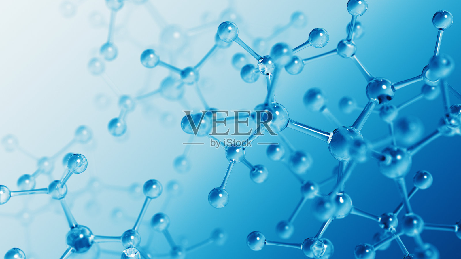 分子结构的蓝色照片摄影图片