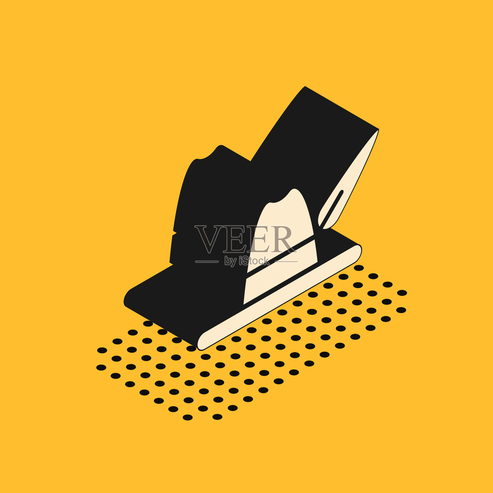 等距啤酒节帽子图标孤立在黄色插画图片素材