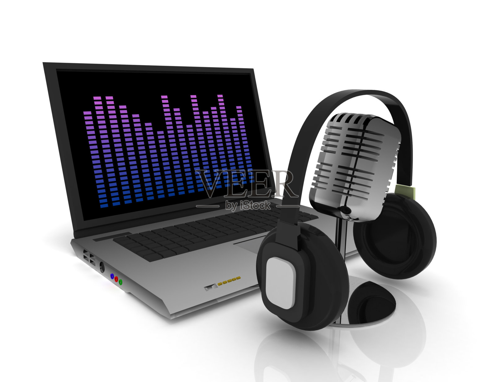 数字音频或音乐软件概念。照片摄影图片