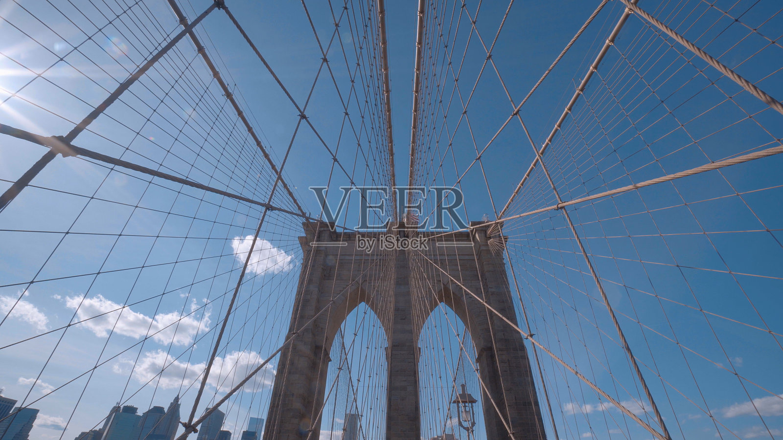 古老的纽约布鲁克林大桥——著名的地标——旅游摄影照片摄影图片