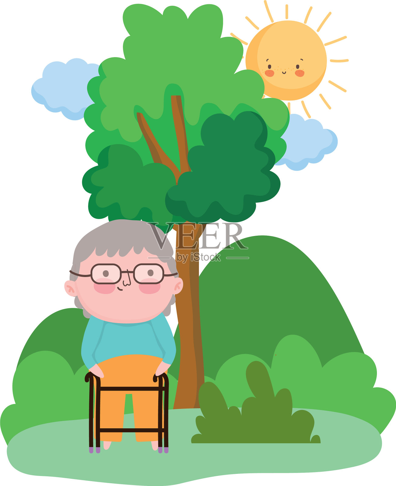 祖父的卡通设计设计元素图片
