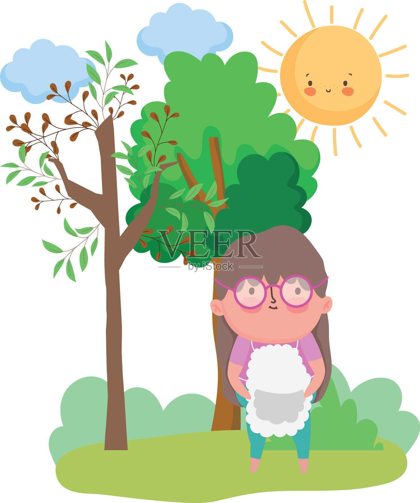 祖母的卡通设计设计元素图片