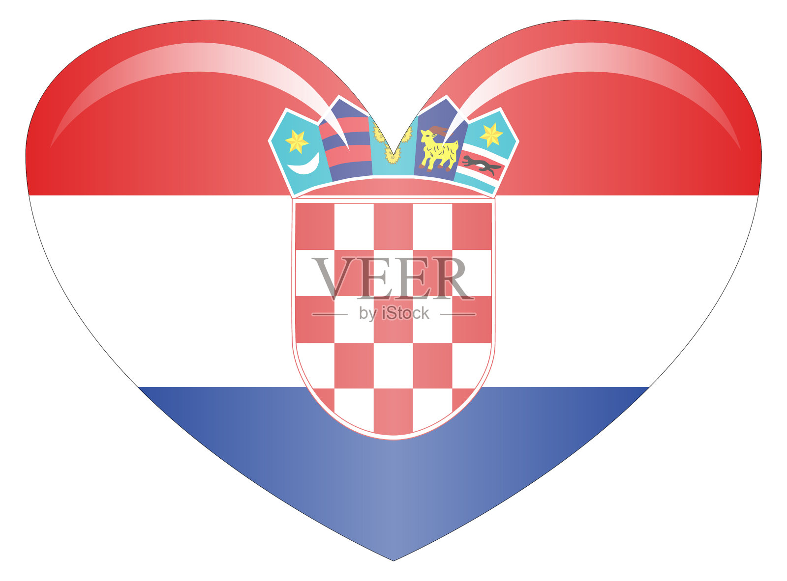 克罗地亚国旗精确尺寸元素设计元素图片