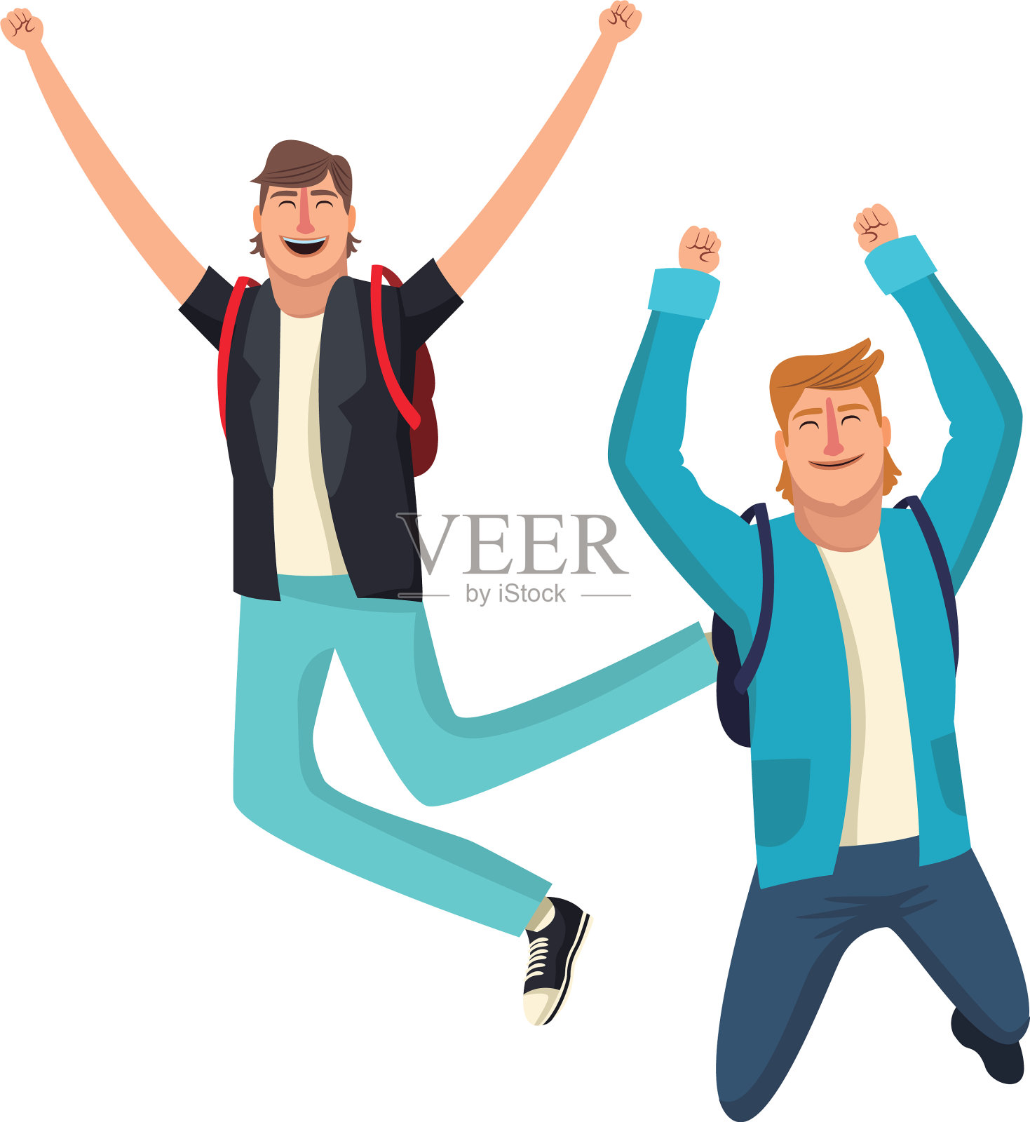 年轻的男性朋友插画图片素材