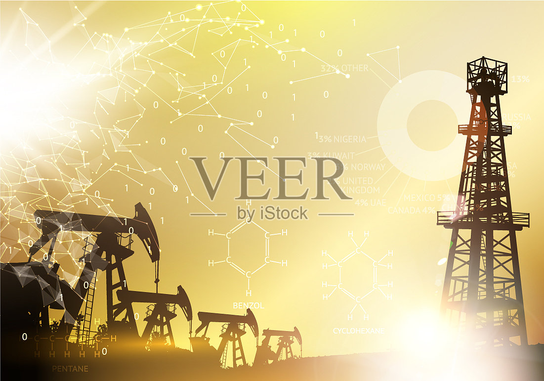 钻井用的工业机械插画图片素材