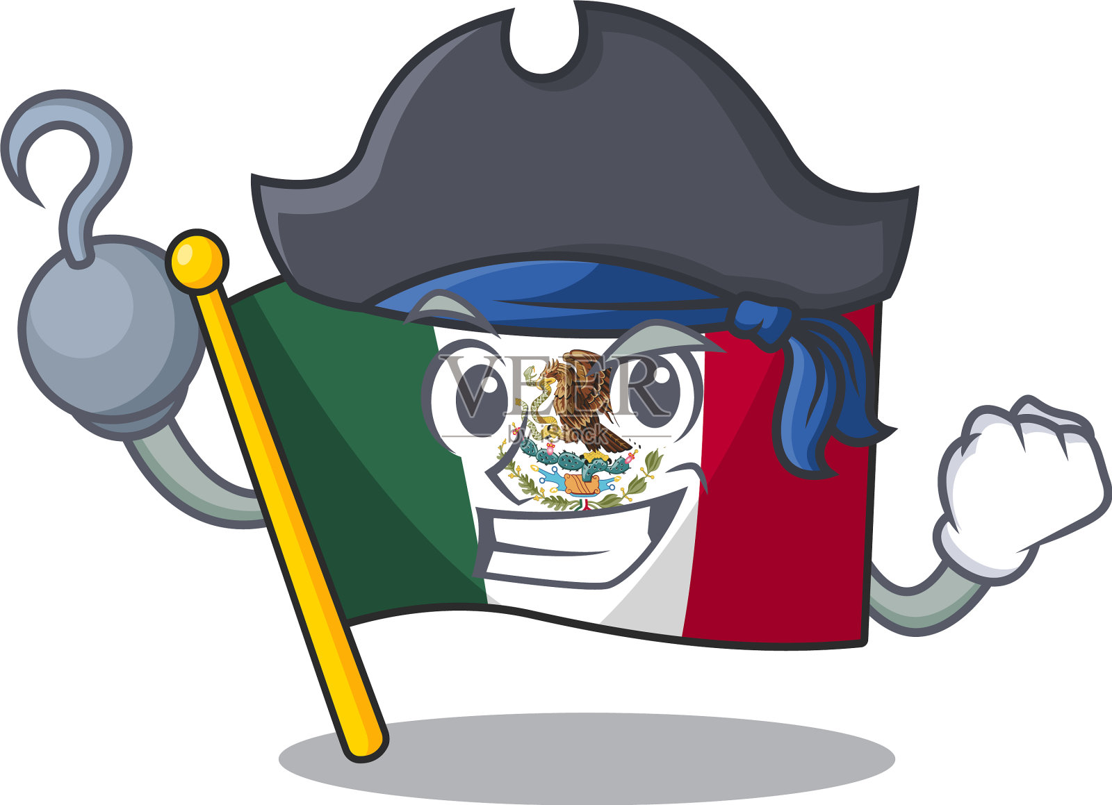 卡通造型的墨西哥海盗旗设计元素图片
