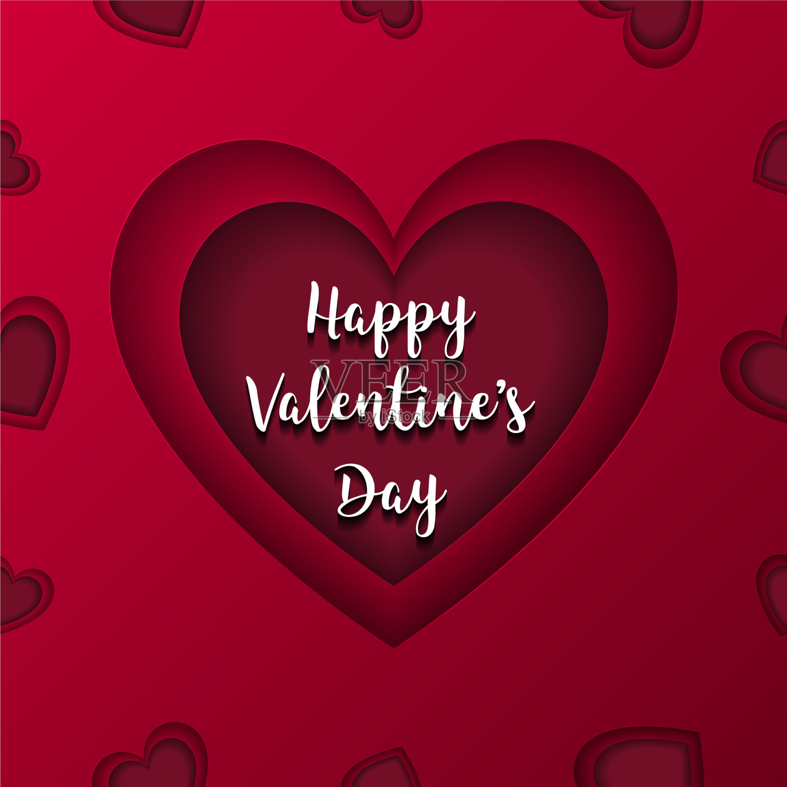 情人节贺卡红心在插画图片素材