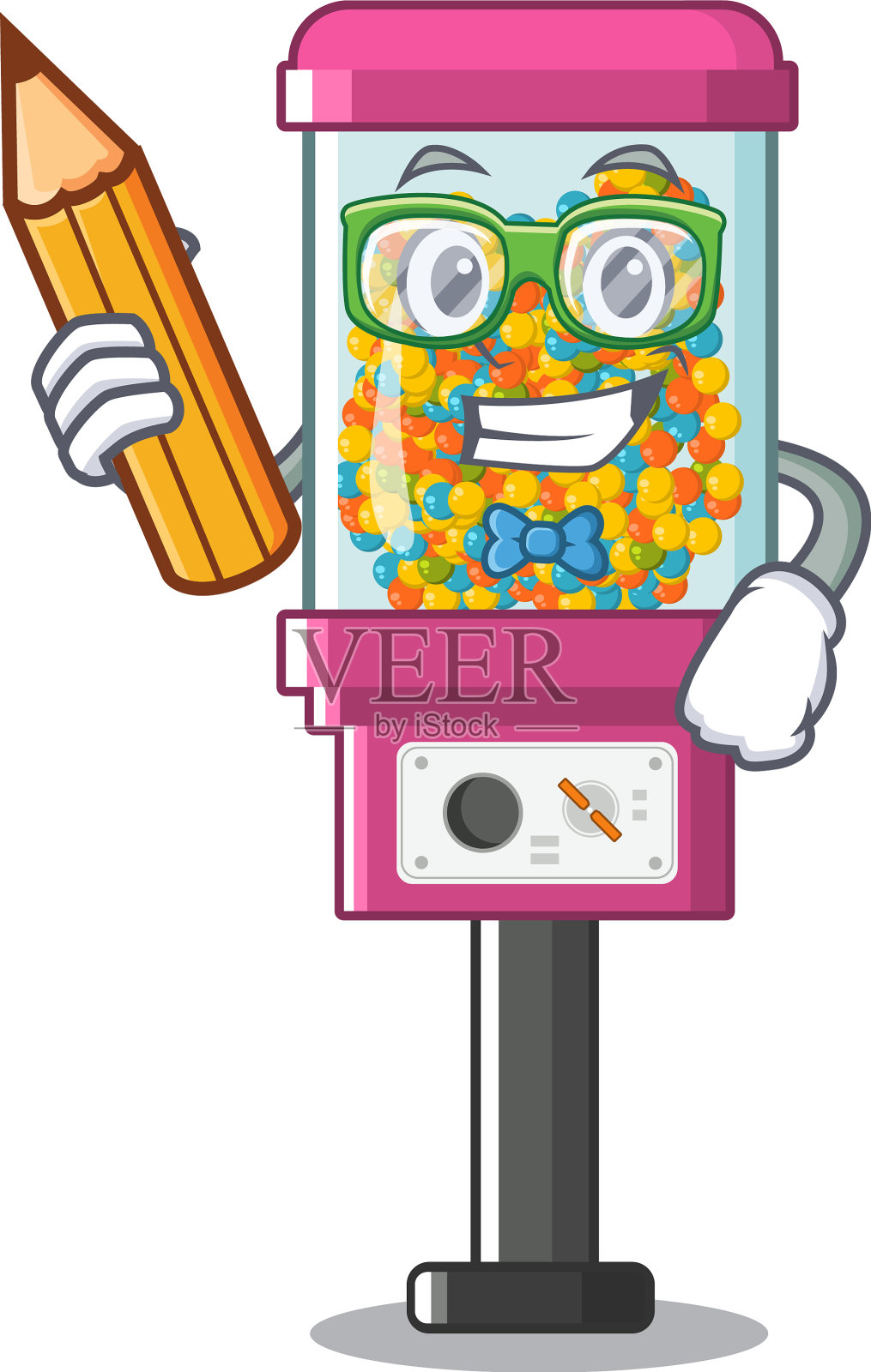 卡通里的学生糖果自动售货机设计元素图片