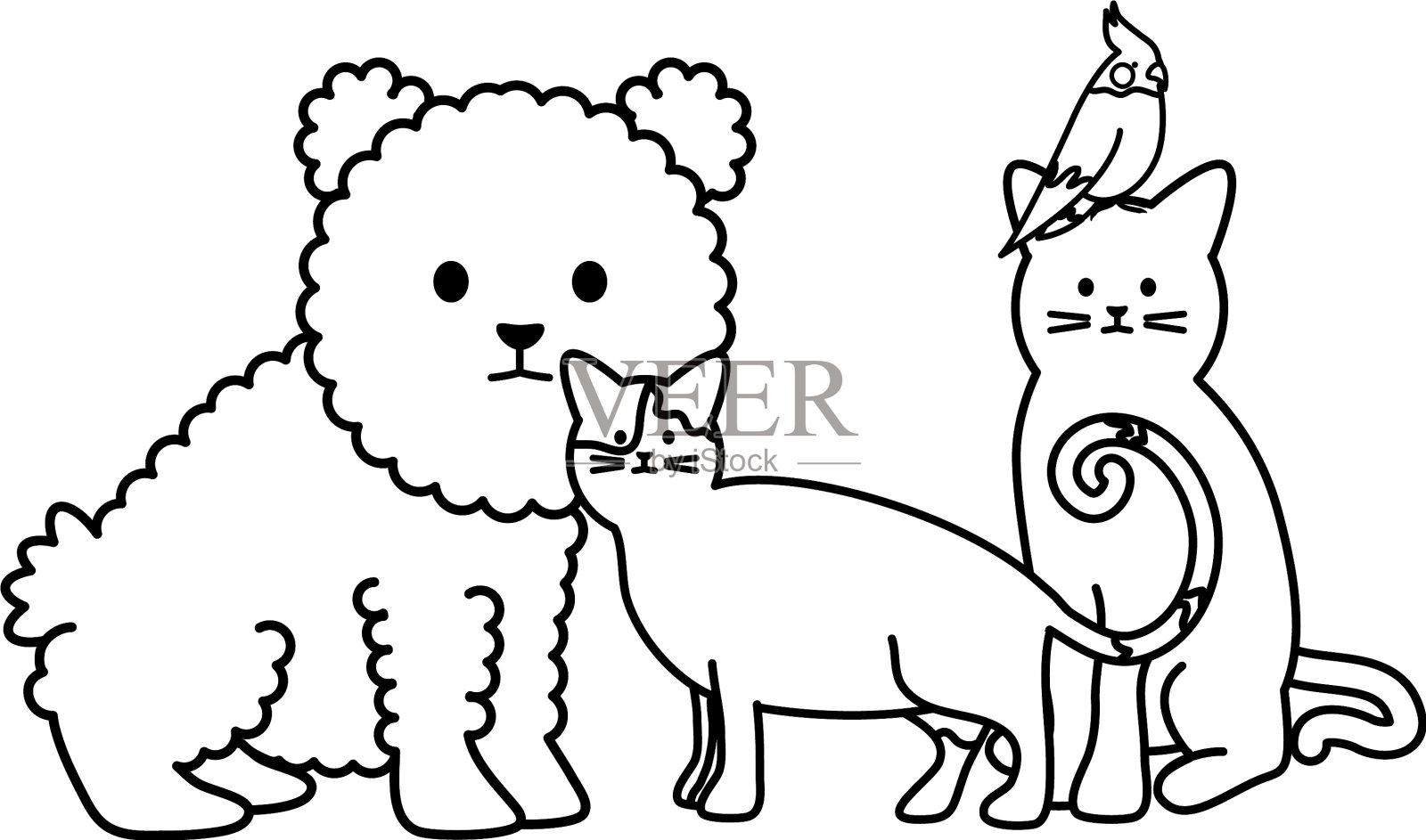 可爱的团体吉祥物可爱的人物设计元素图片