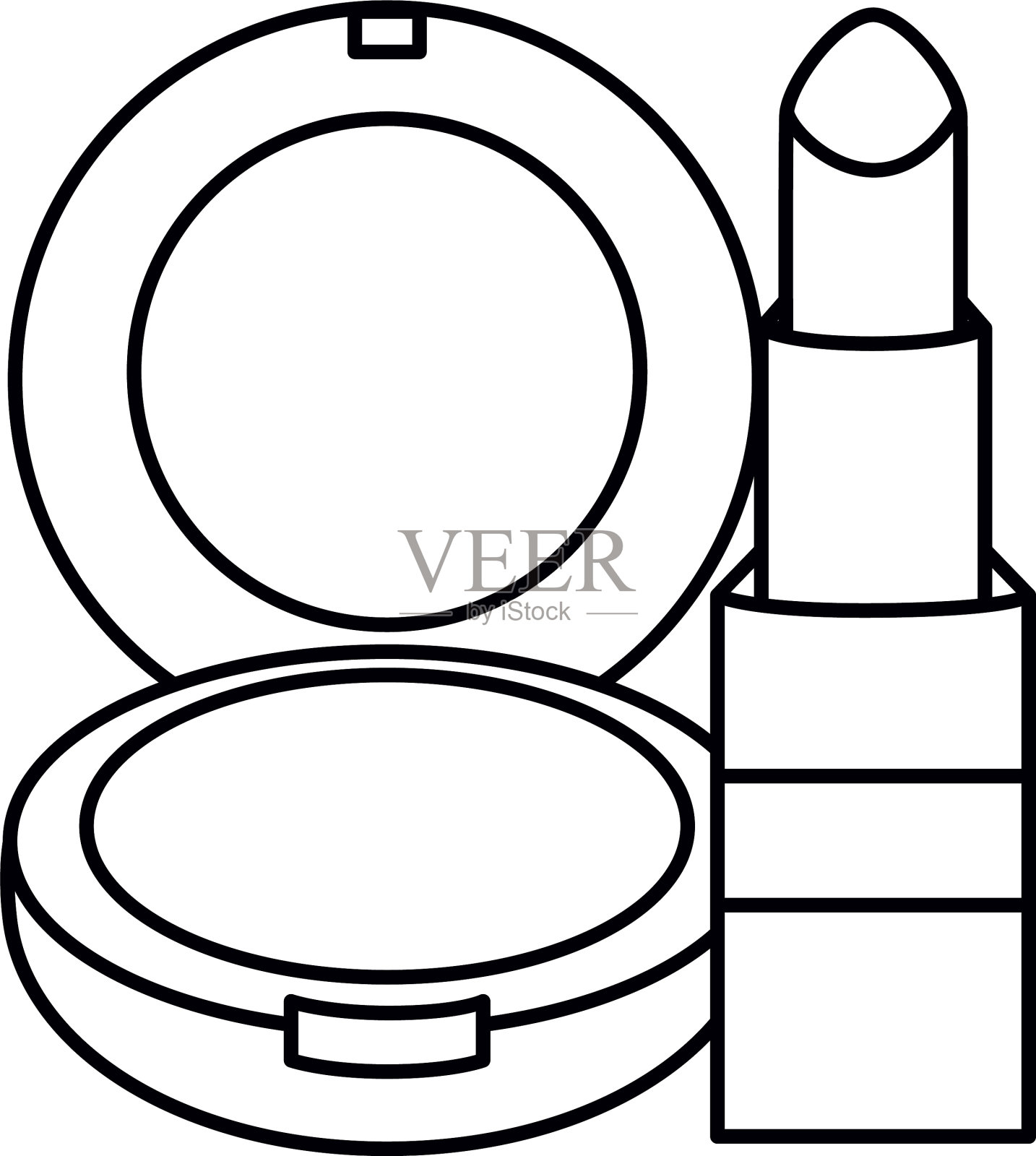 口红和腮红粉化妆画设计元素图片