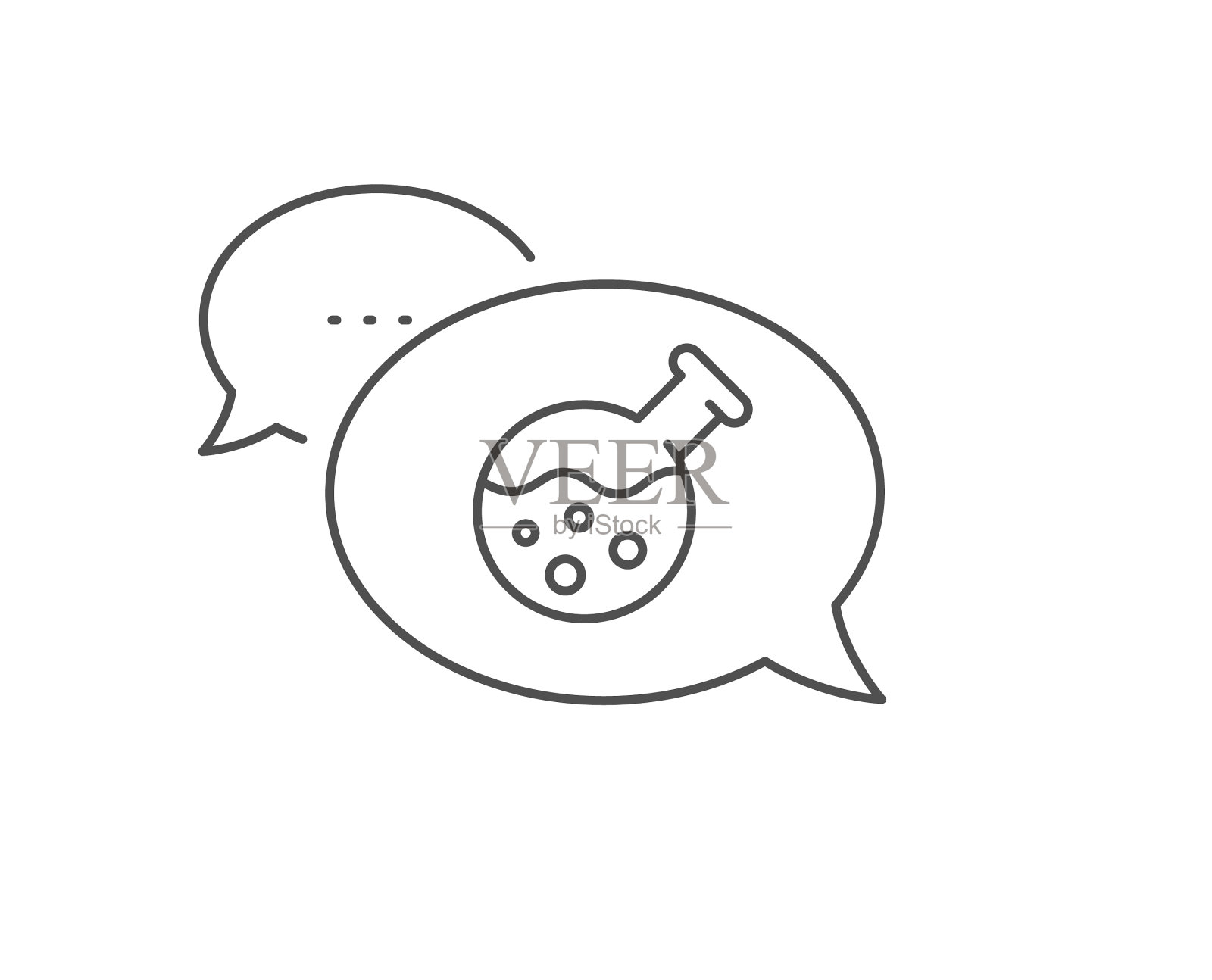 化学实验室线图标实验室烧瓶标志设计元素图片