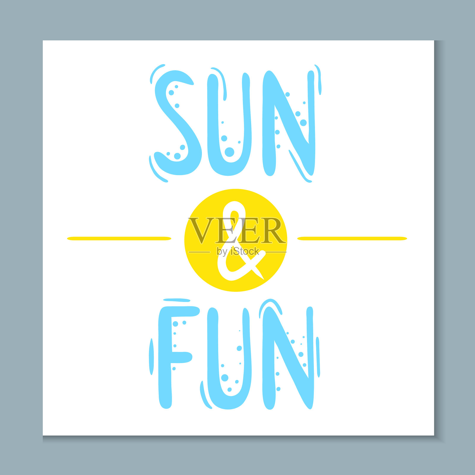 印有可爱字母的夏日卡片插画图片素材