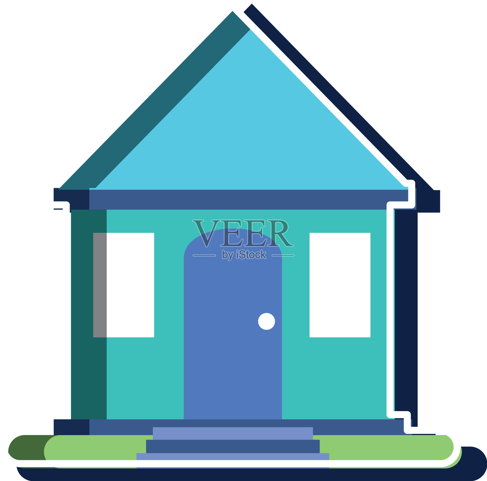 带窗户的隔离住宅设计元素图片