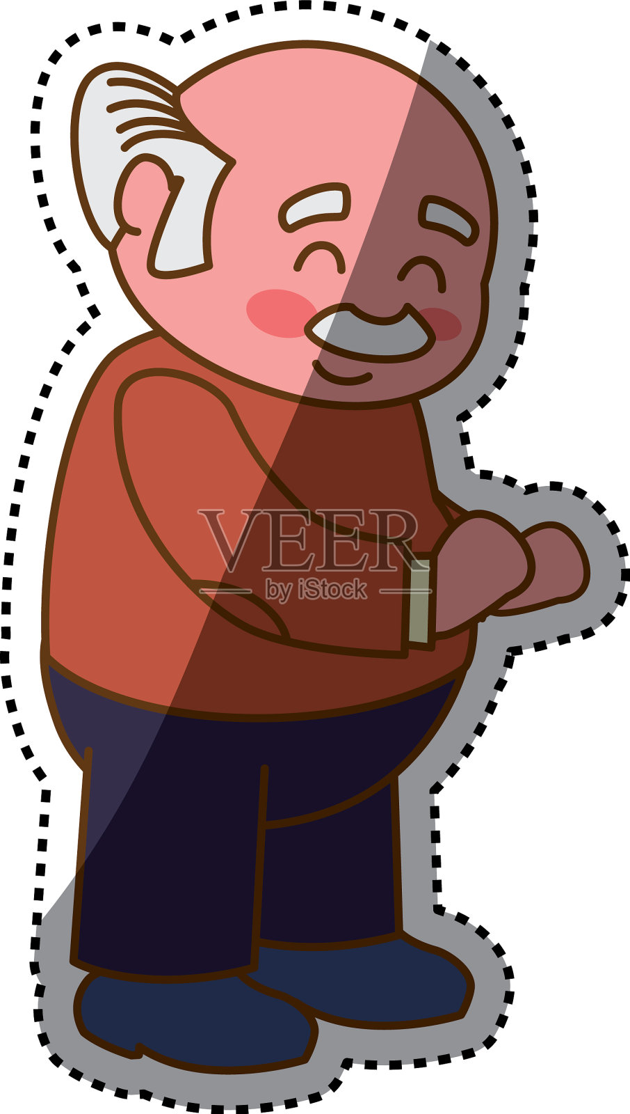 祖父成人老人卡通设计元素图片