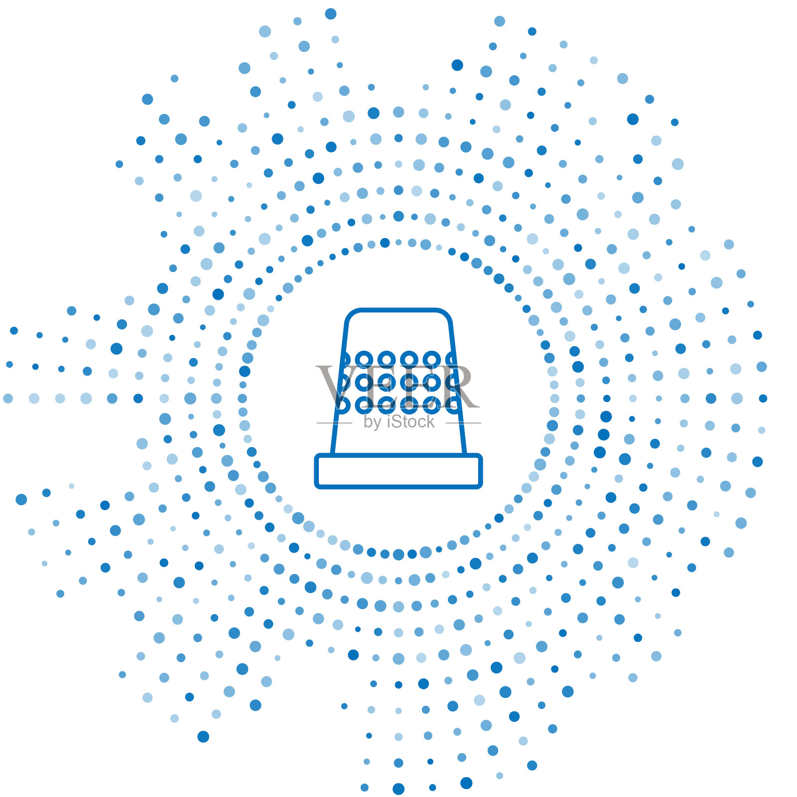 蓝色线顶针用于缝纫图标隔离上插画图片素材