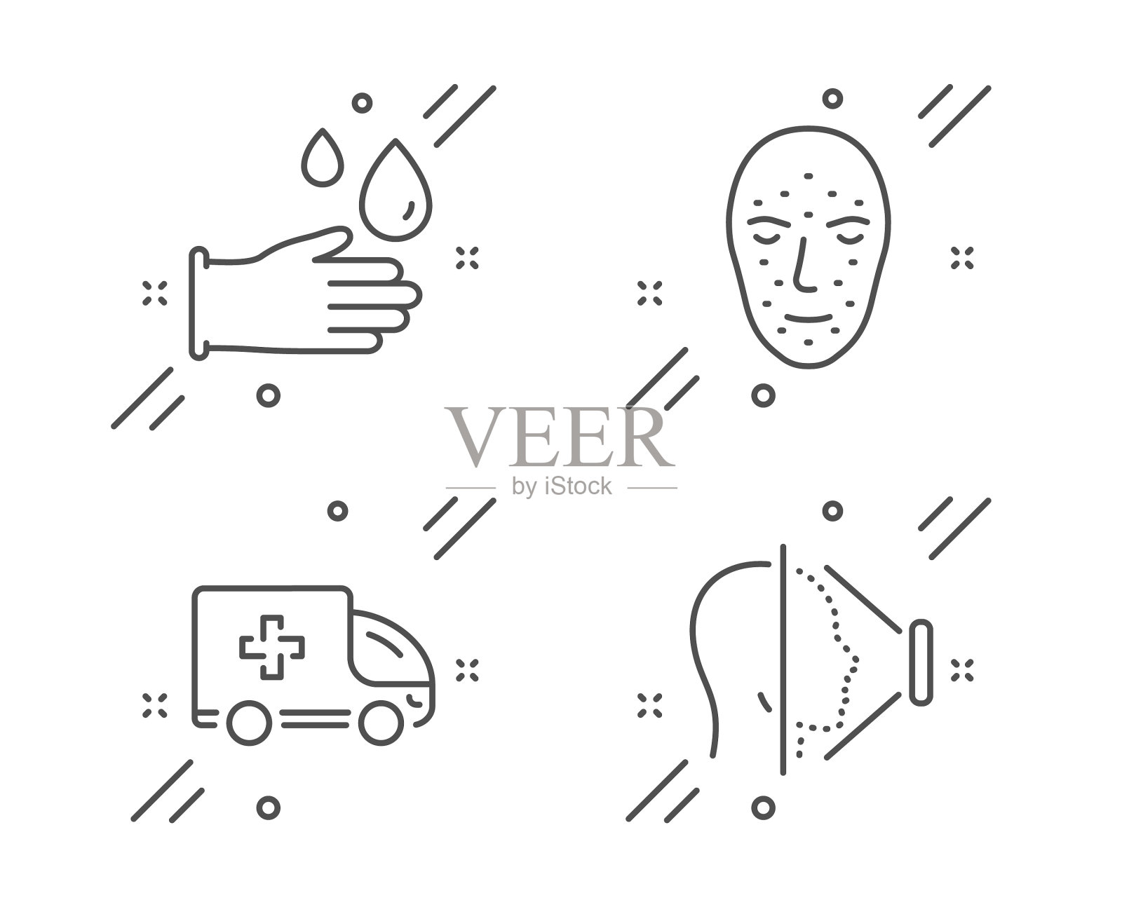救护车应急橡胶手套和脸插画图片素材