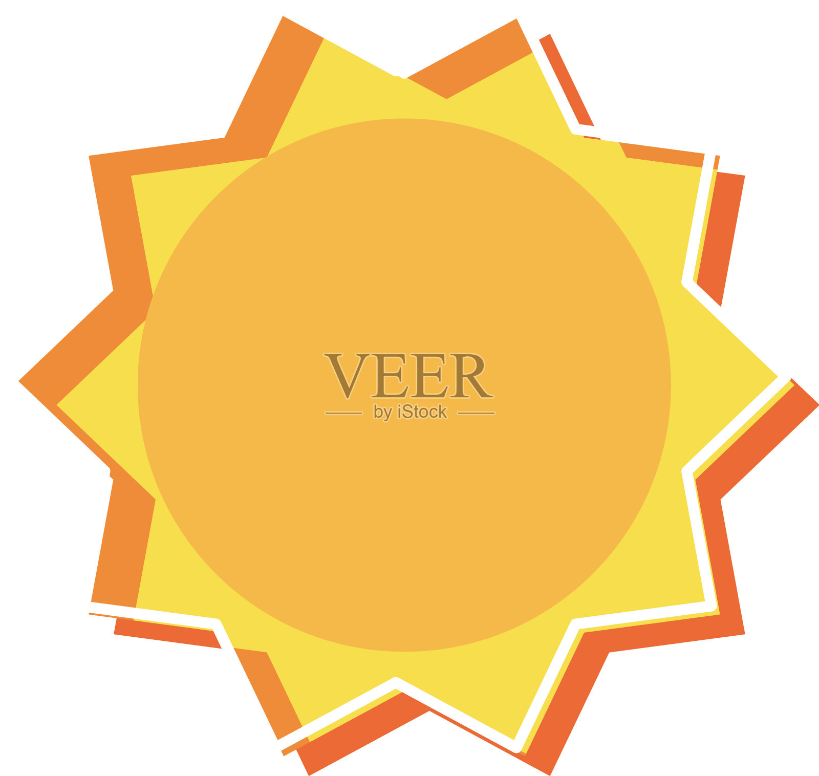 孤立的夏季和抽象的太阳设计设计元素图片