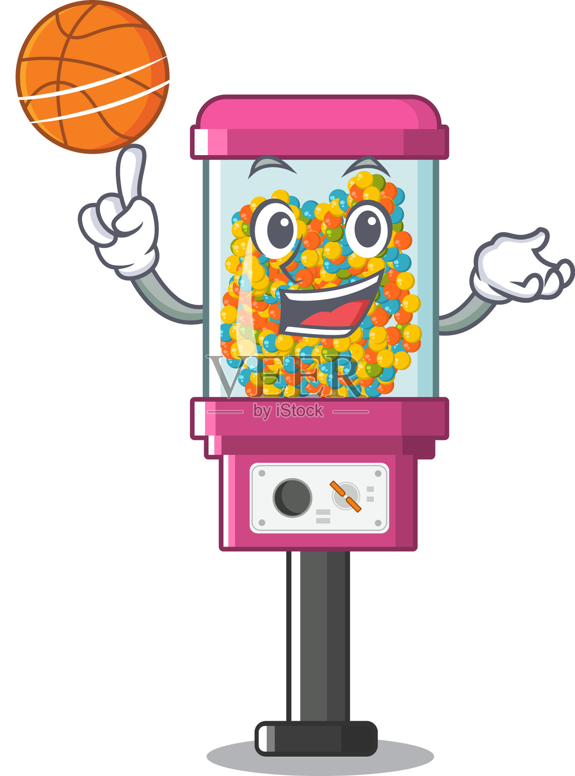 篮球糖果自动贩卖机被隔离在设计元素图片