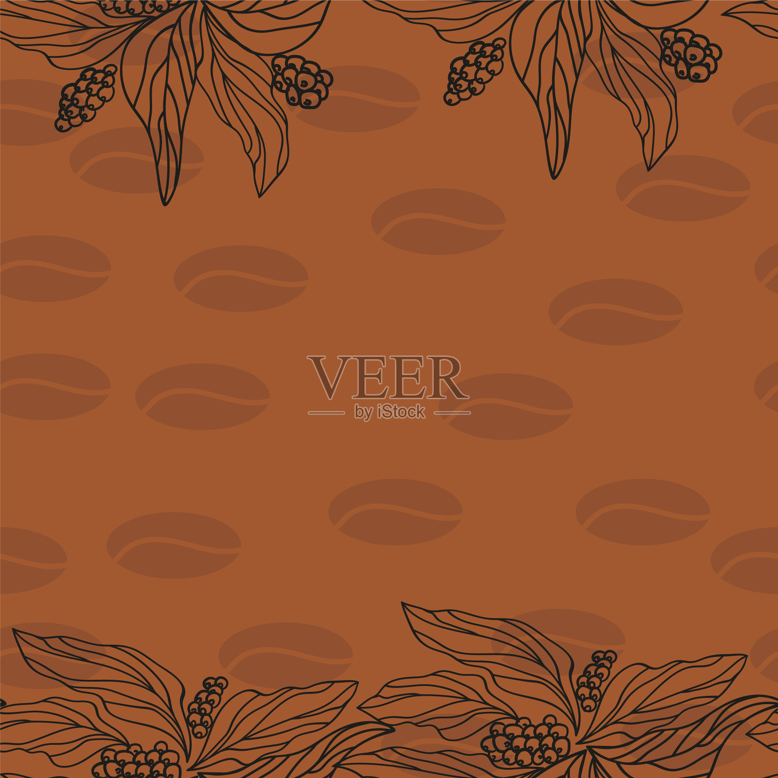 树枝上布满了树叶和果实插画图片素材